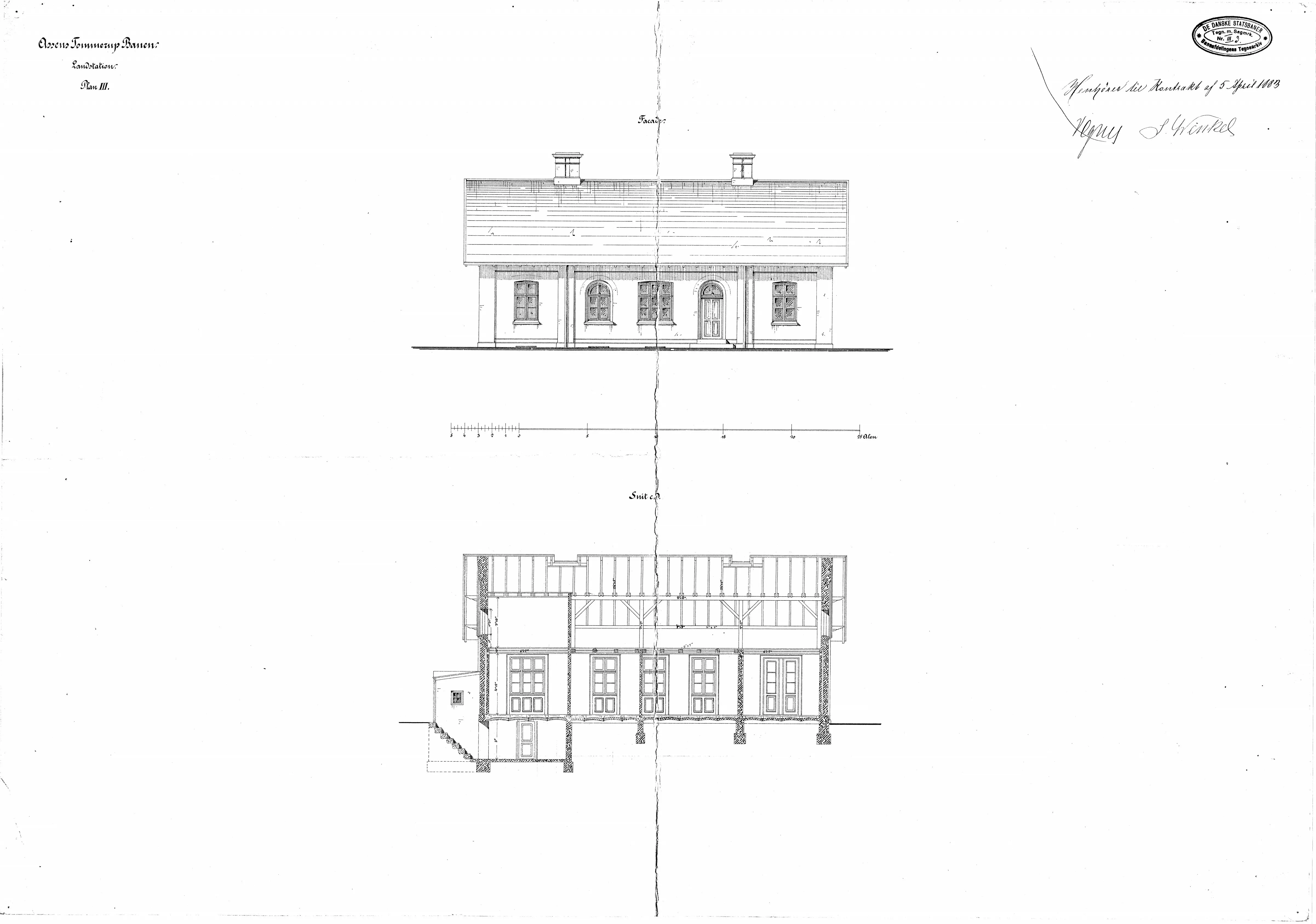 Tegning af Ebberup Station.