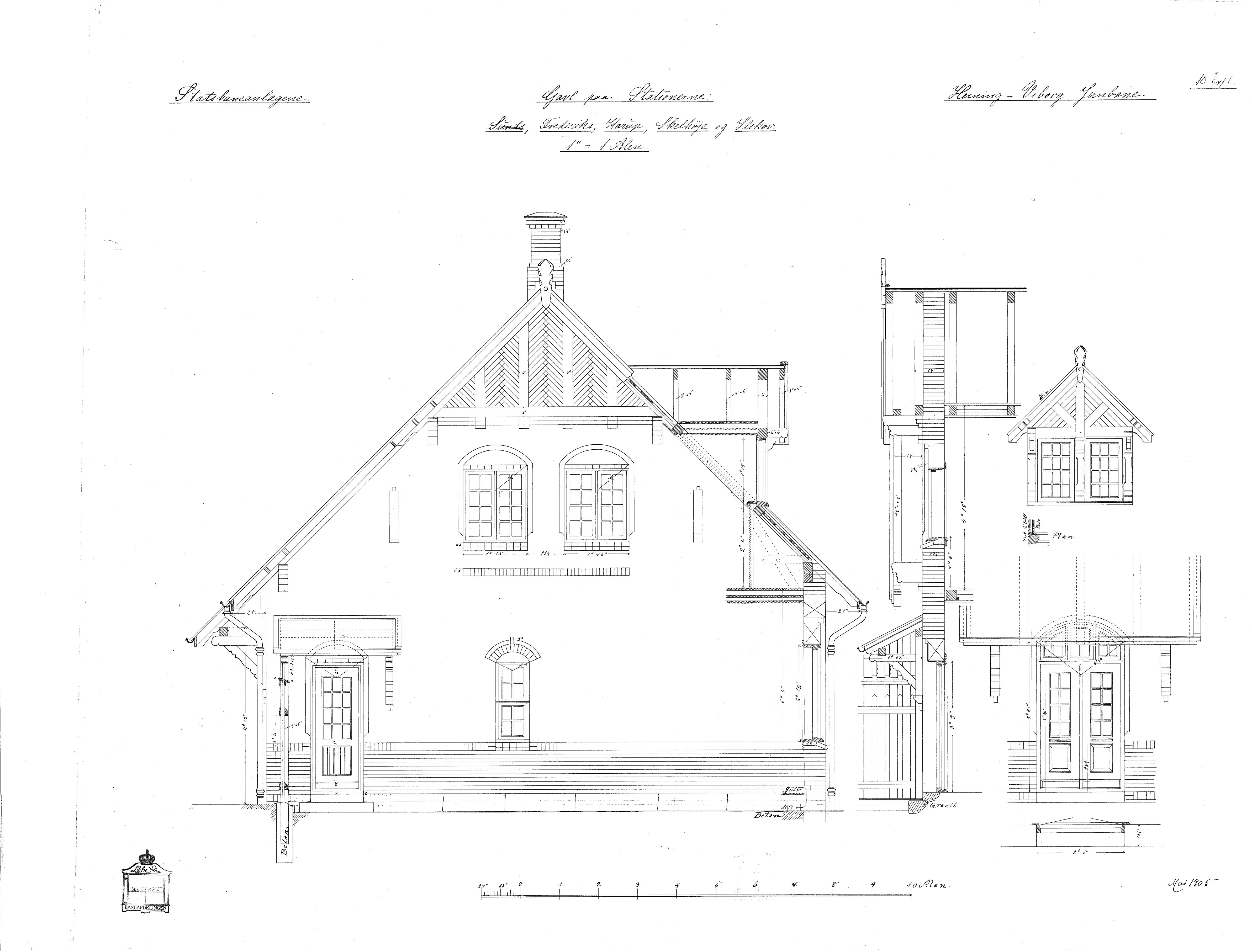 Tegning af Frederiks Station.