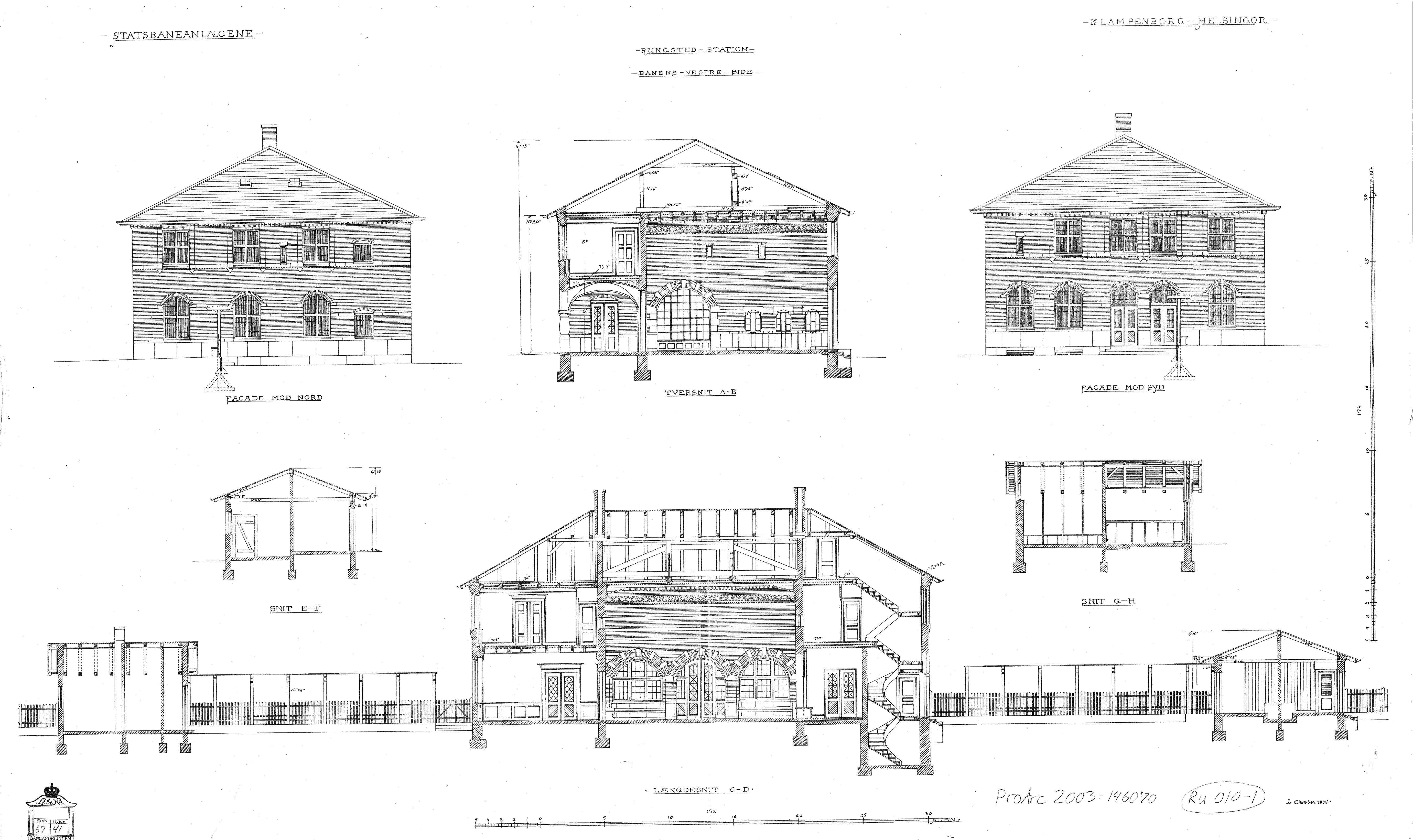 Tegning af Rungsted Kyst Station.