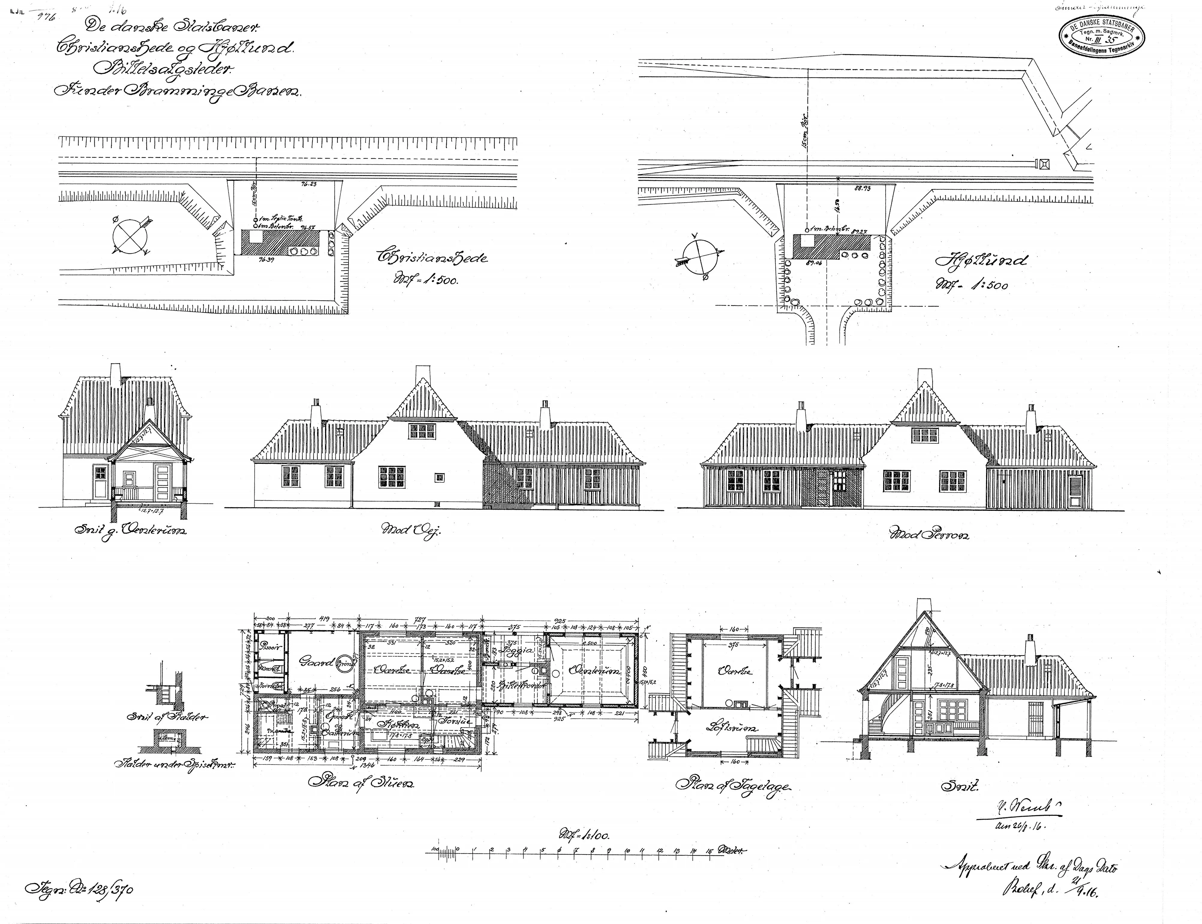 Tegning af Christianshede Station.