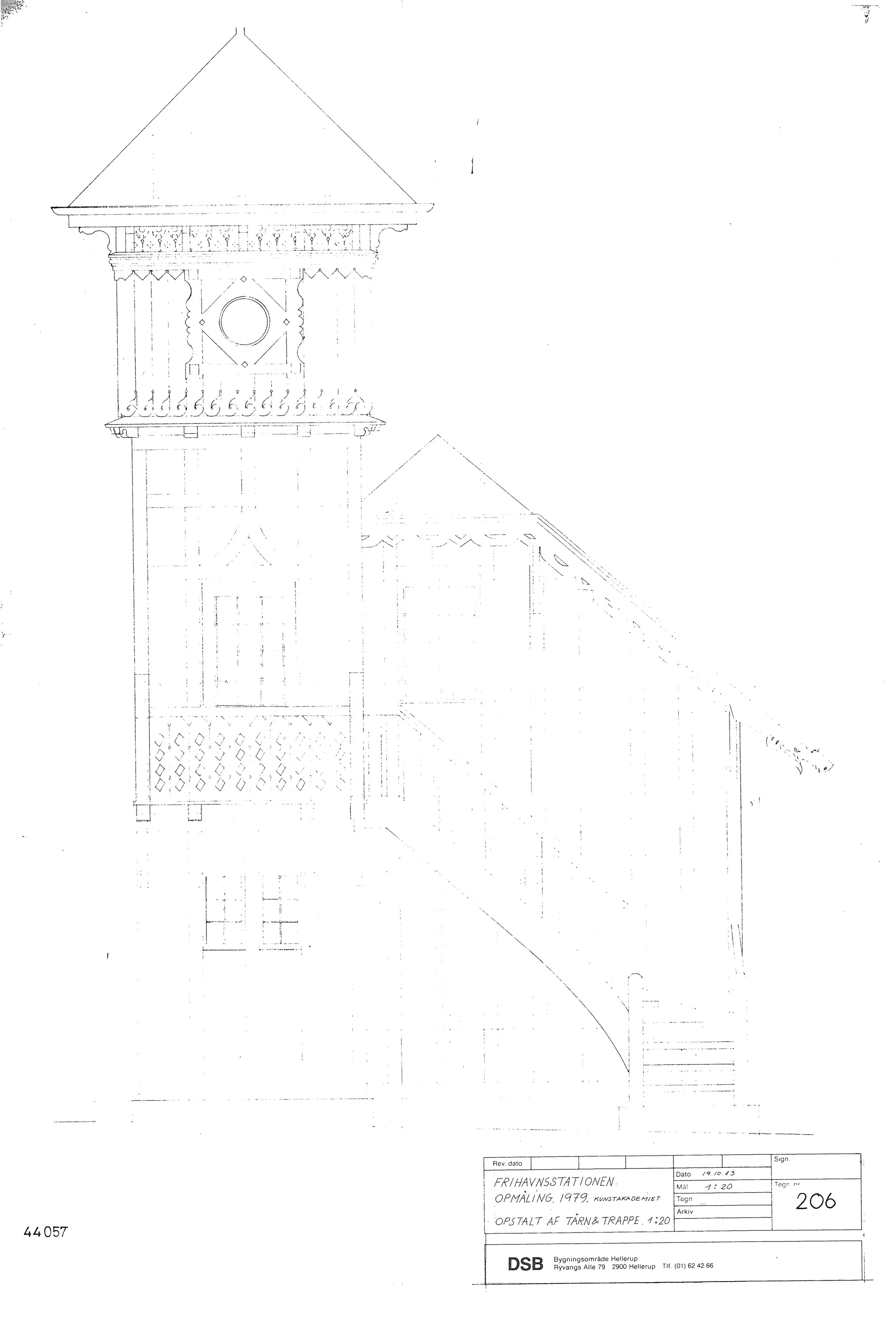 Tegning af Frihavnens Station.