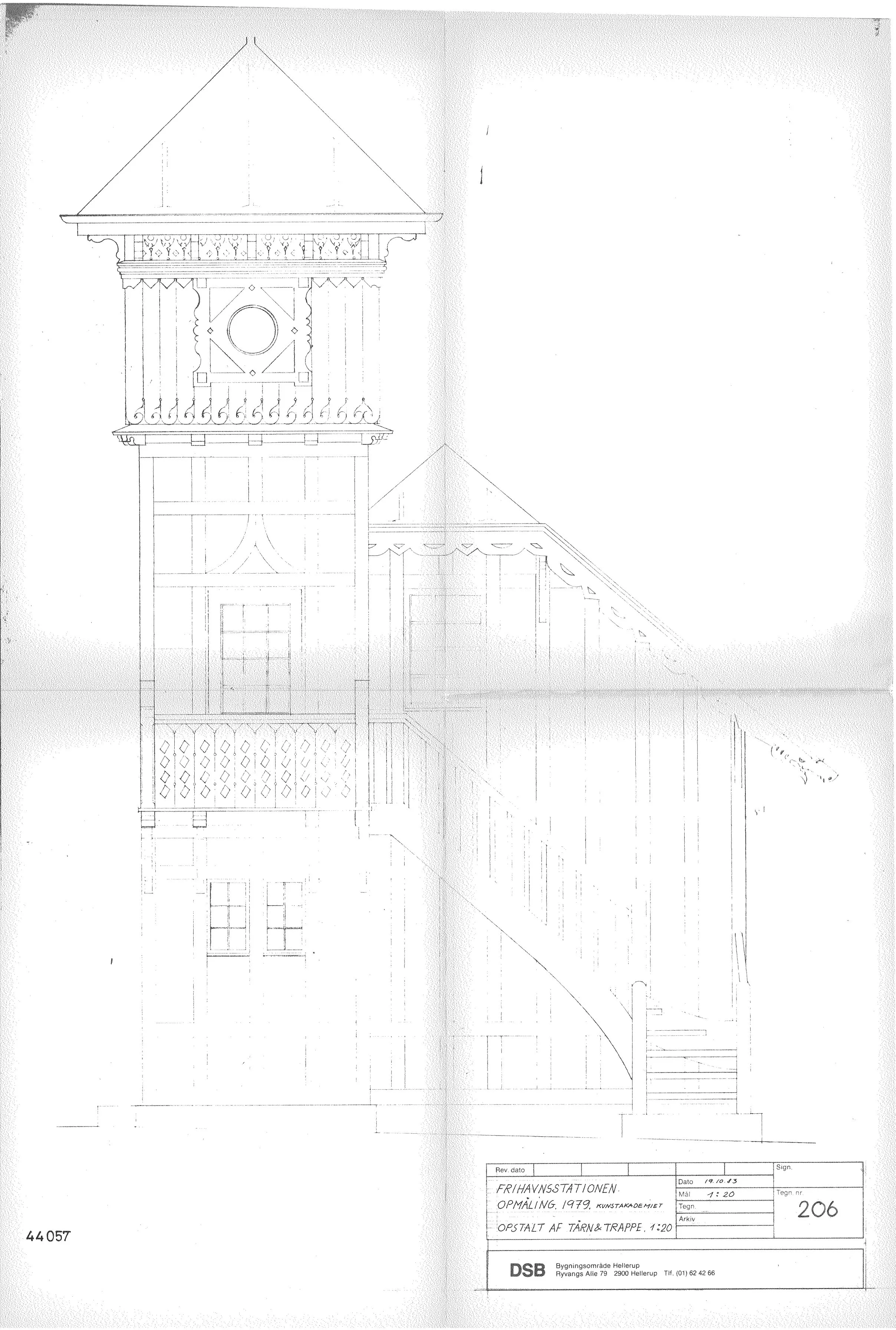 Tegning af Frihavnens Station.