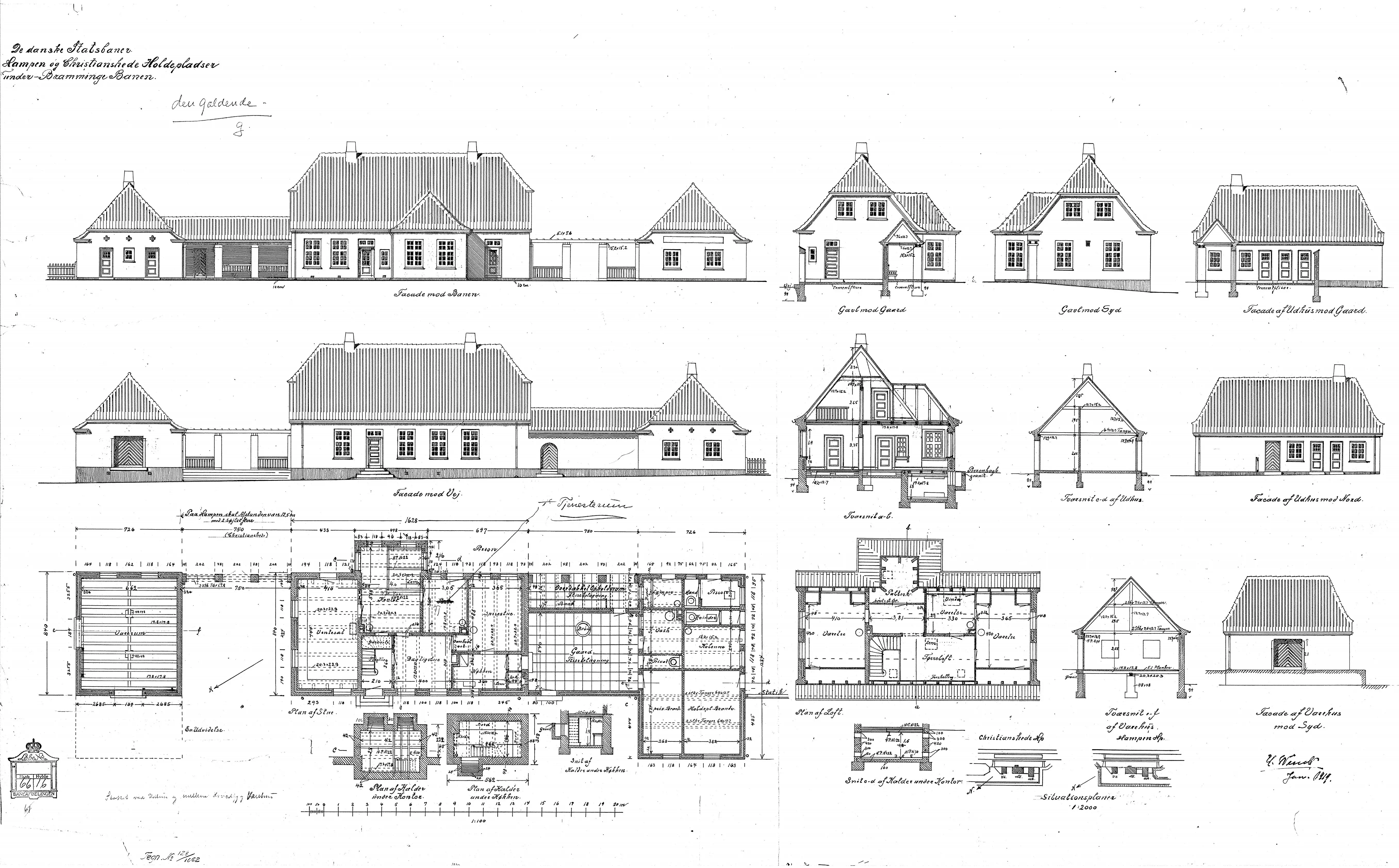 Tegning af Christianshede Station. Tegning af Christianshede Station.