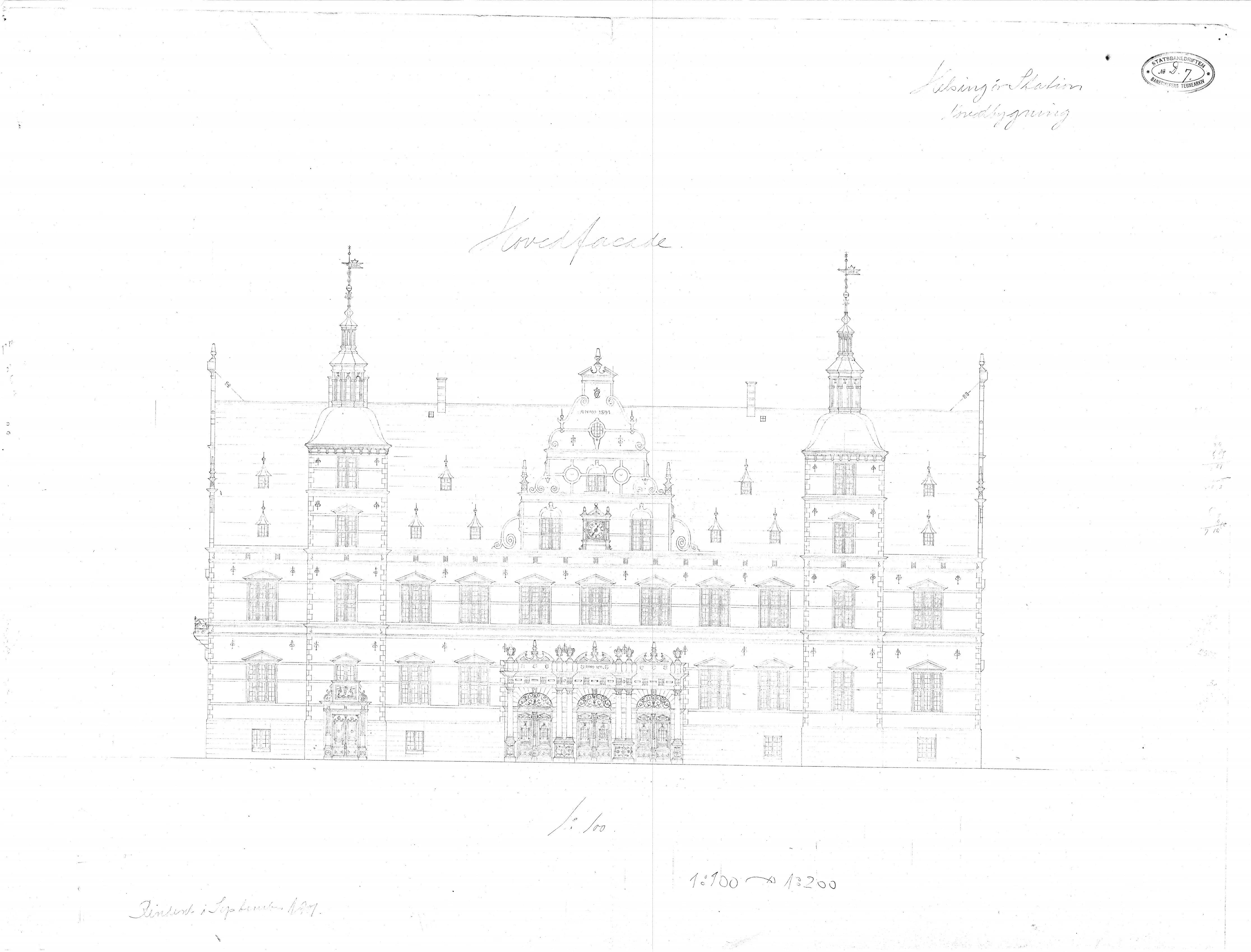 Tegning af Helsingør Banegård.