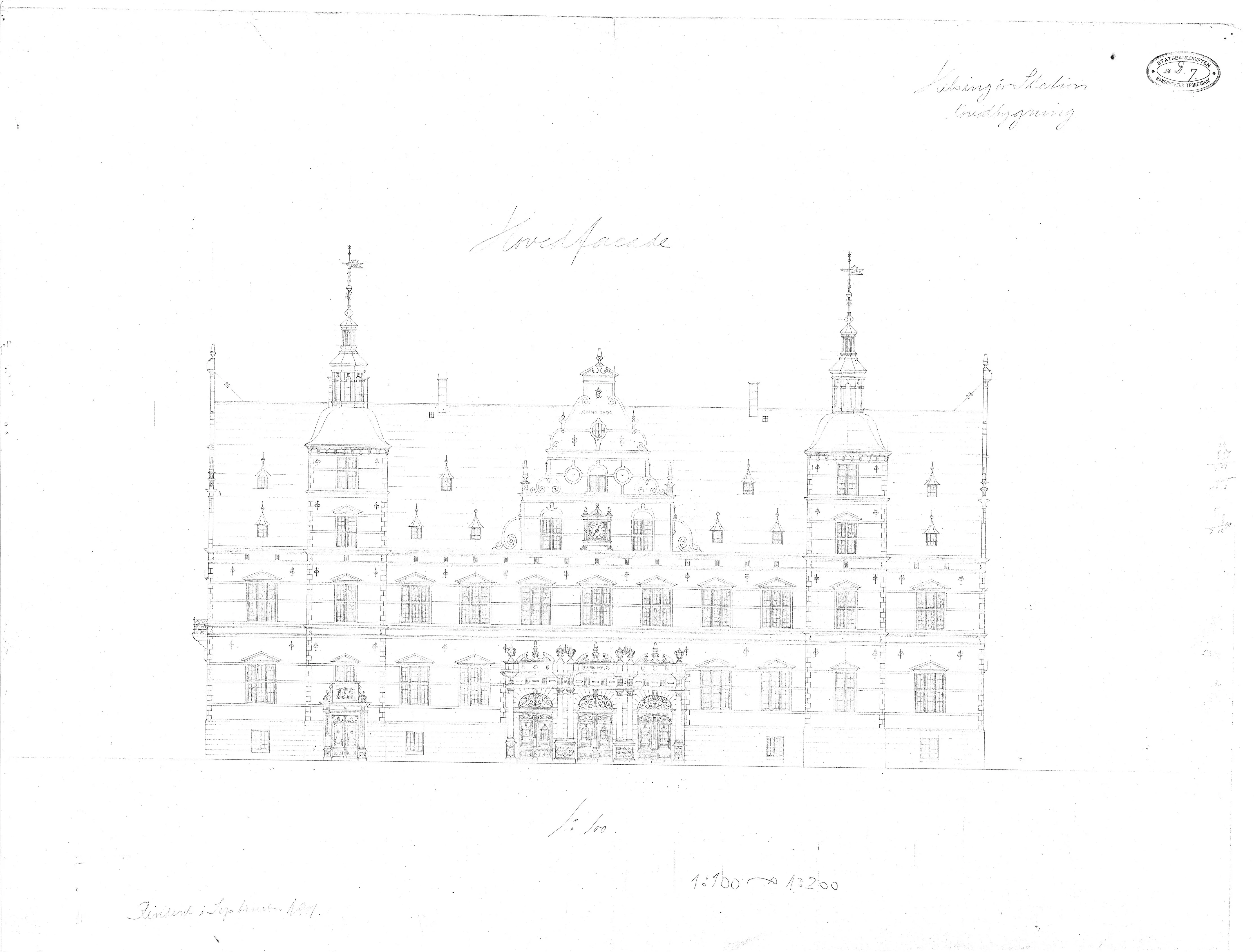 Tegning af Helsingør Banegård.