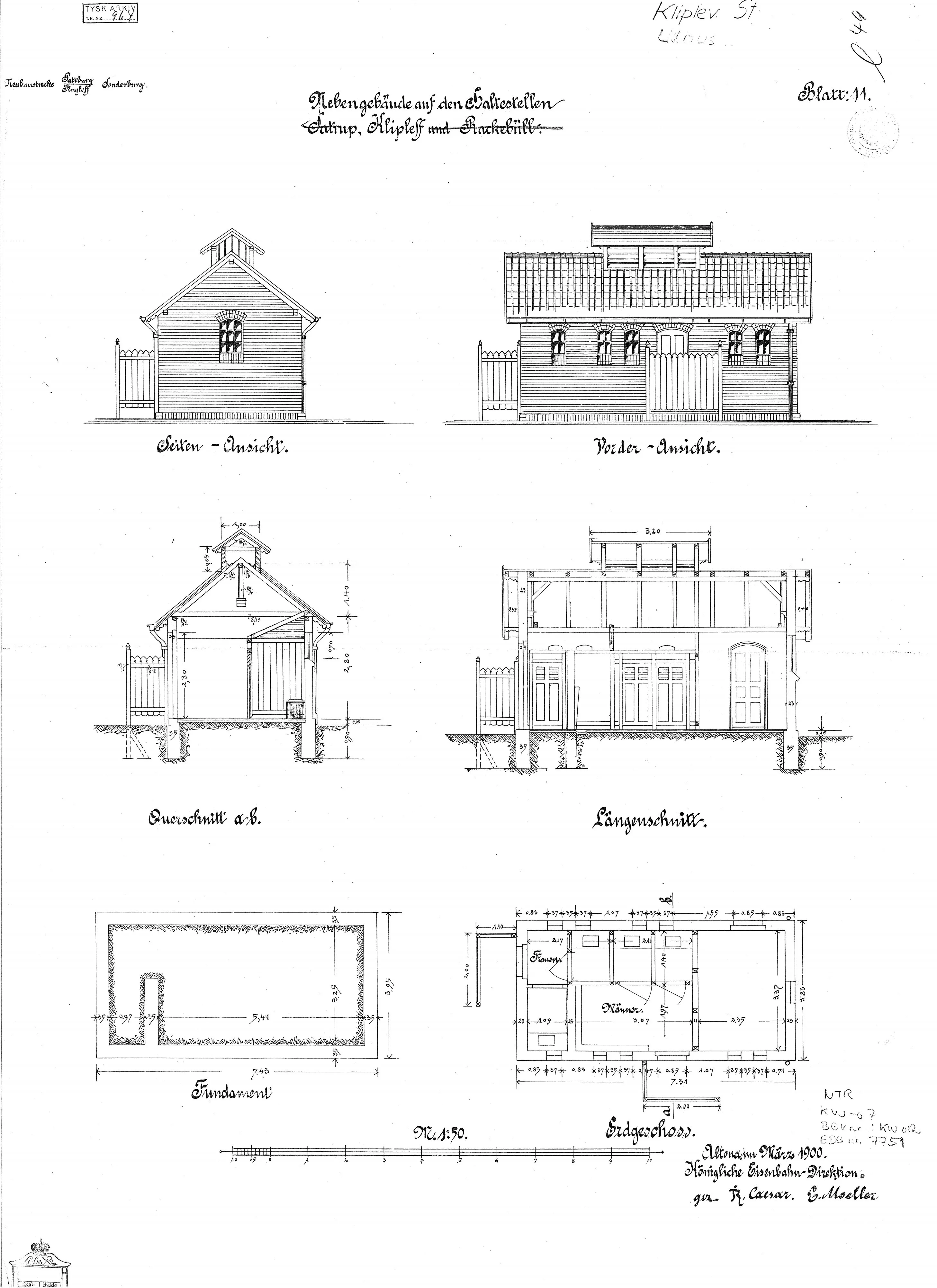 Tegning af Vester Sottrup Stations retirade. Tegning af Vester Sottrup Stations retirade.