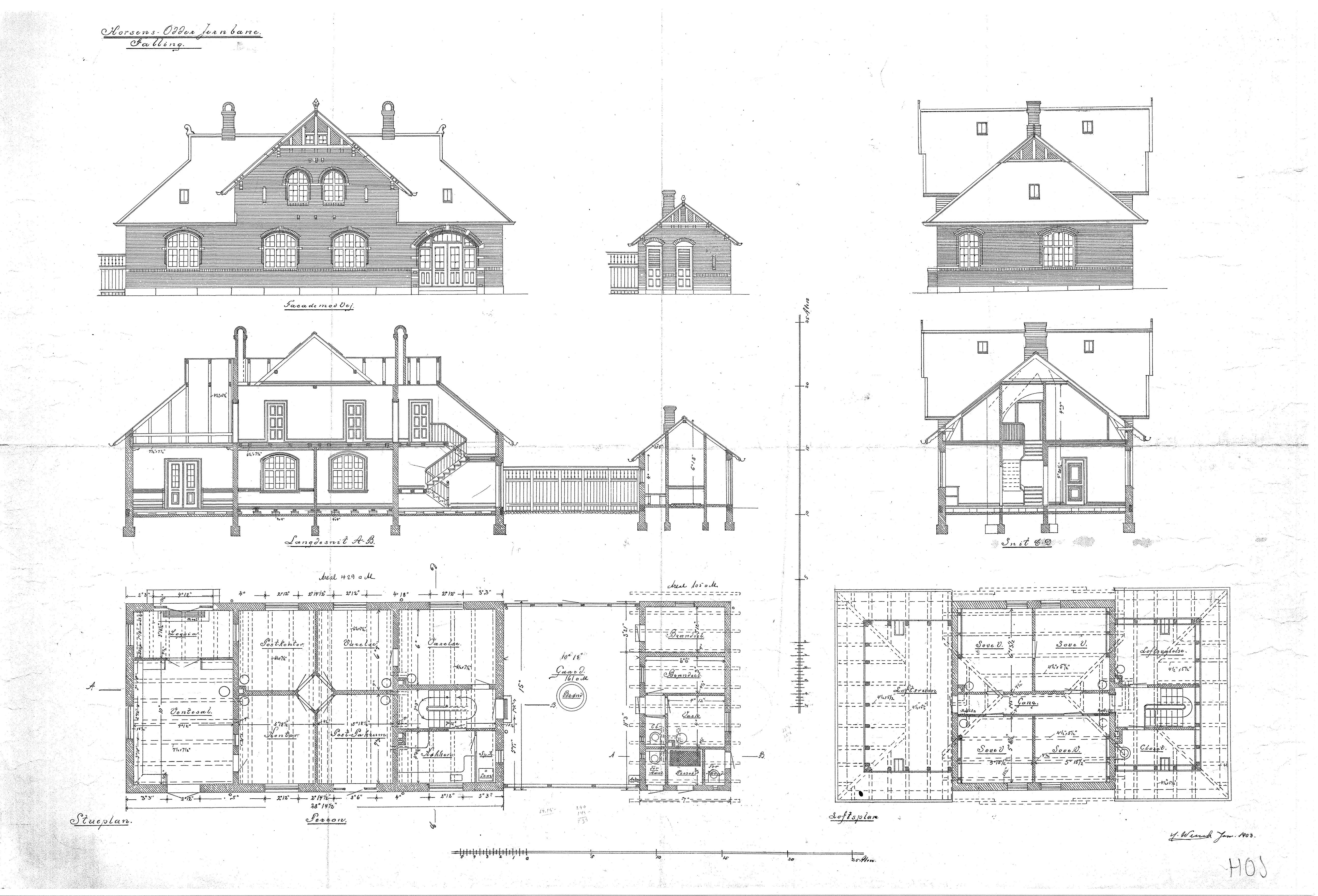 Tegning af Falling Station.