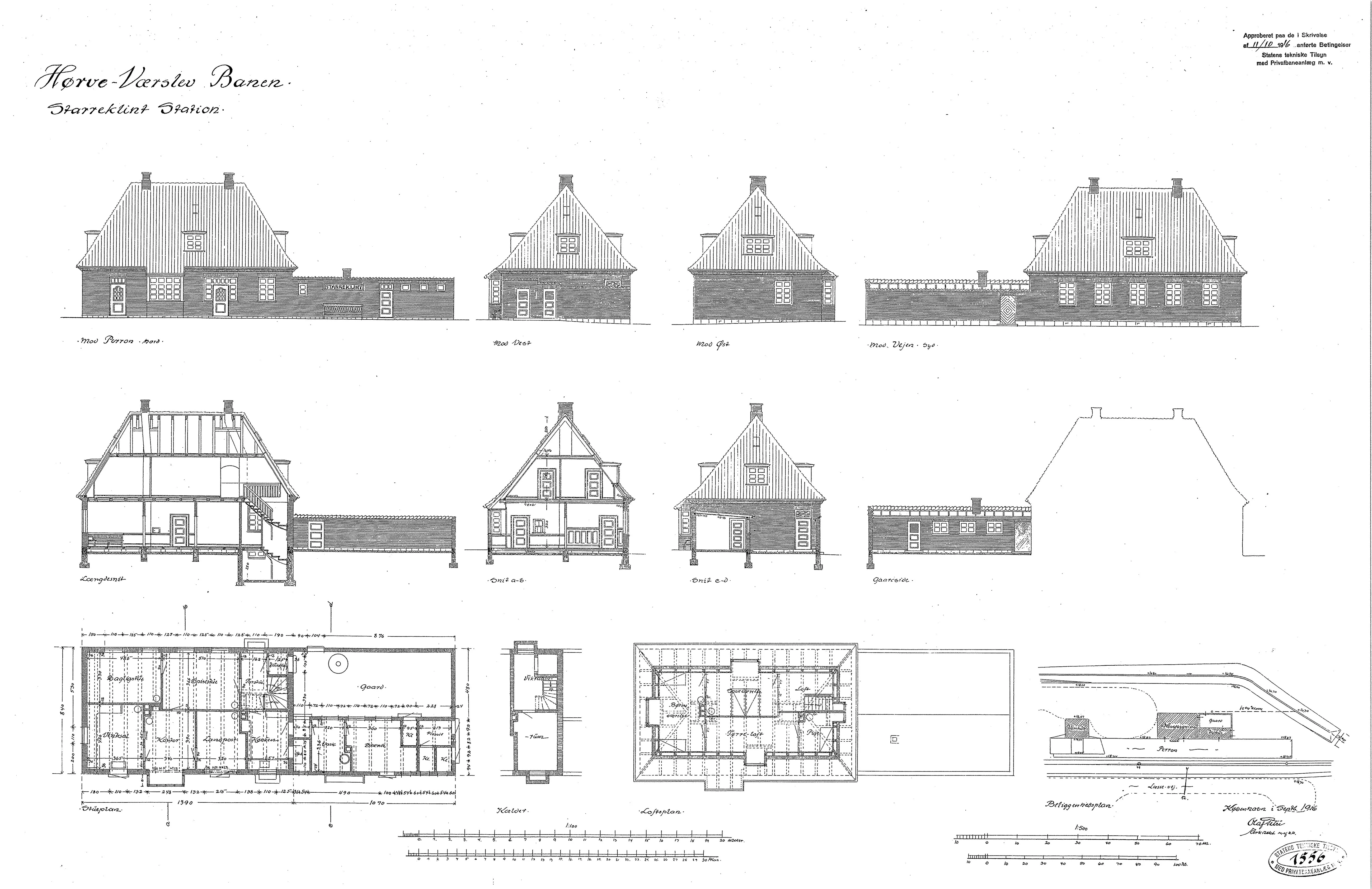 Tegning af Starreklinte Station.