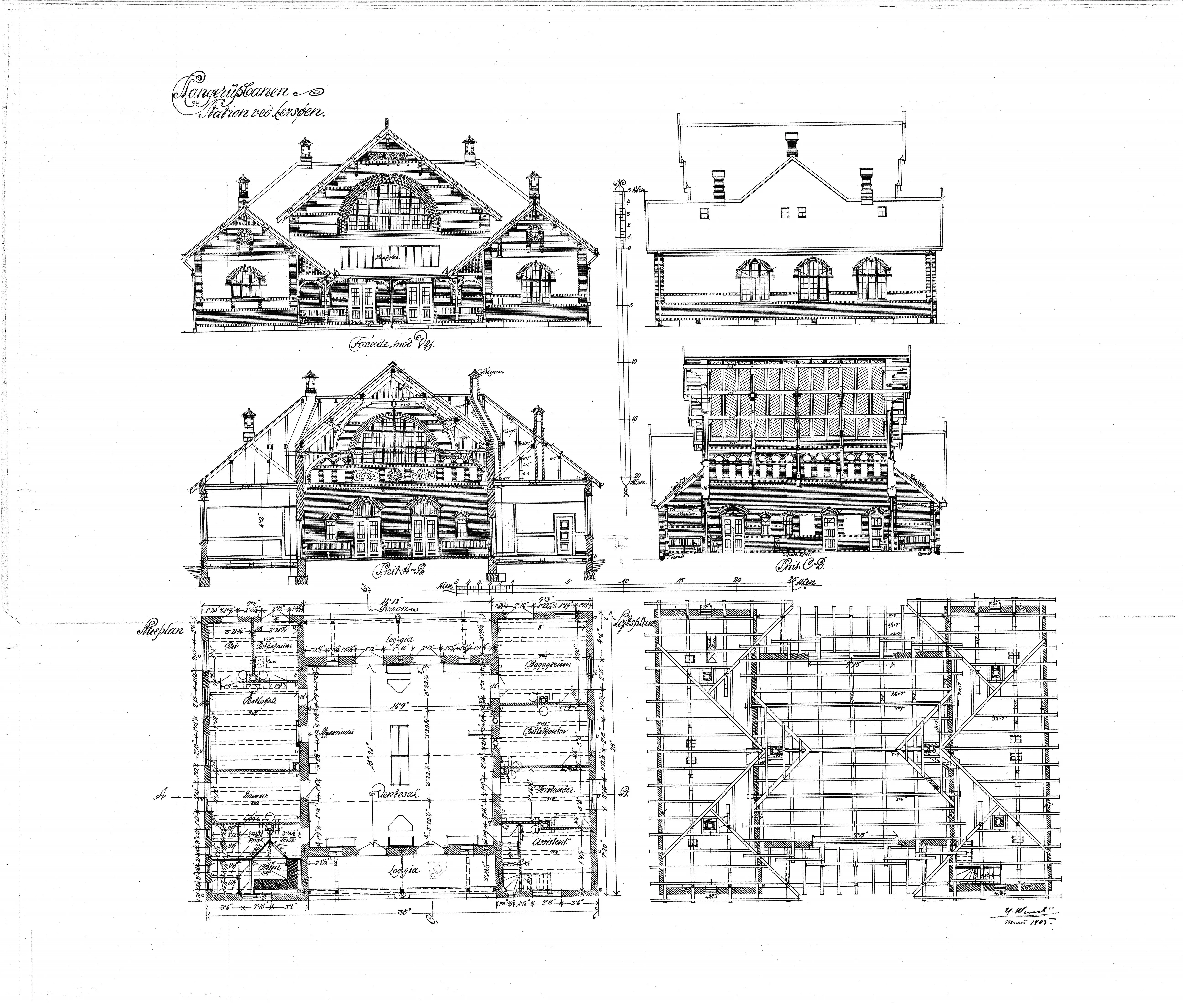 Tegning af København Lygten Station.