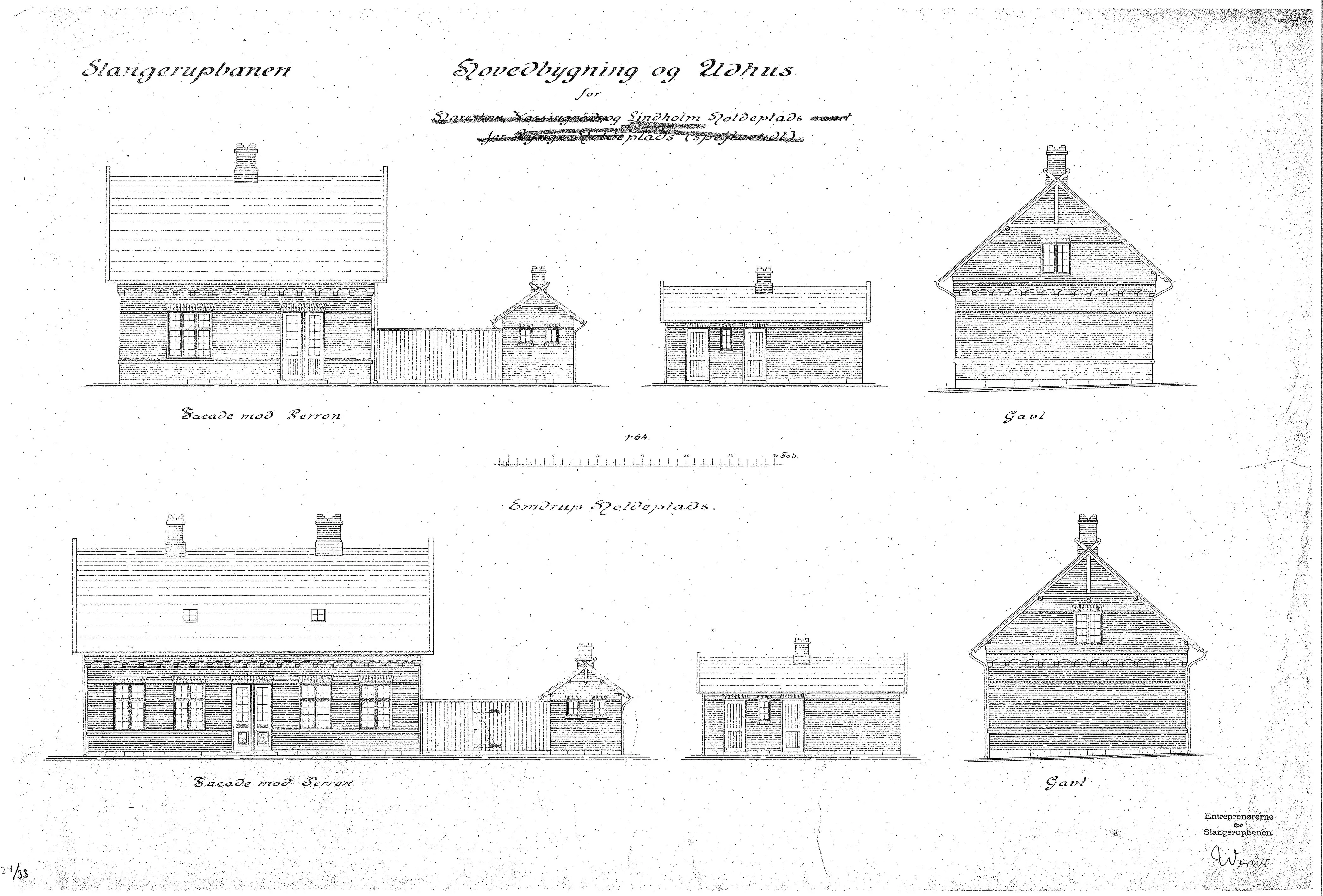 Tegning af Vassingerød Station.