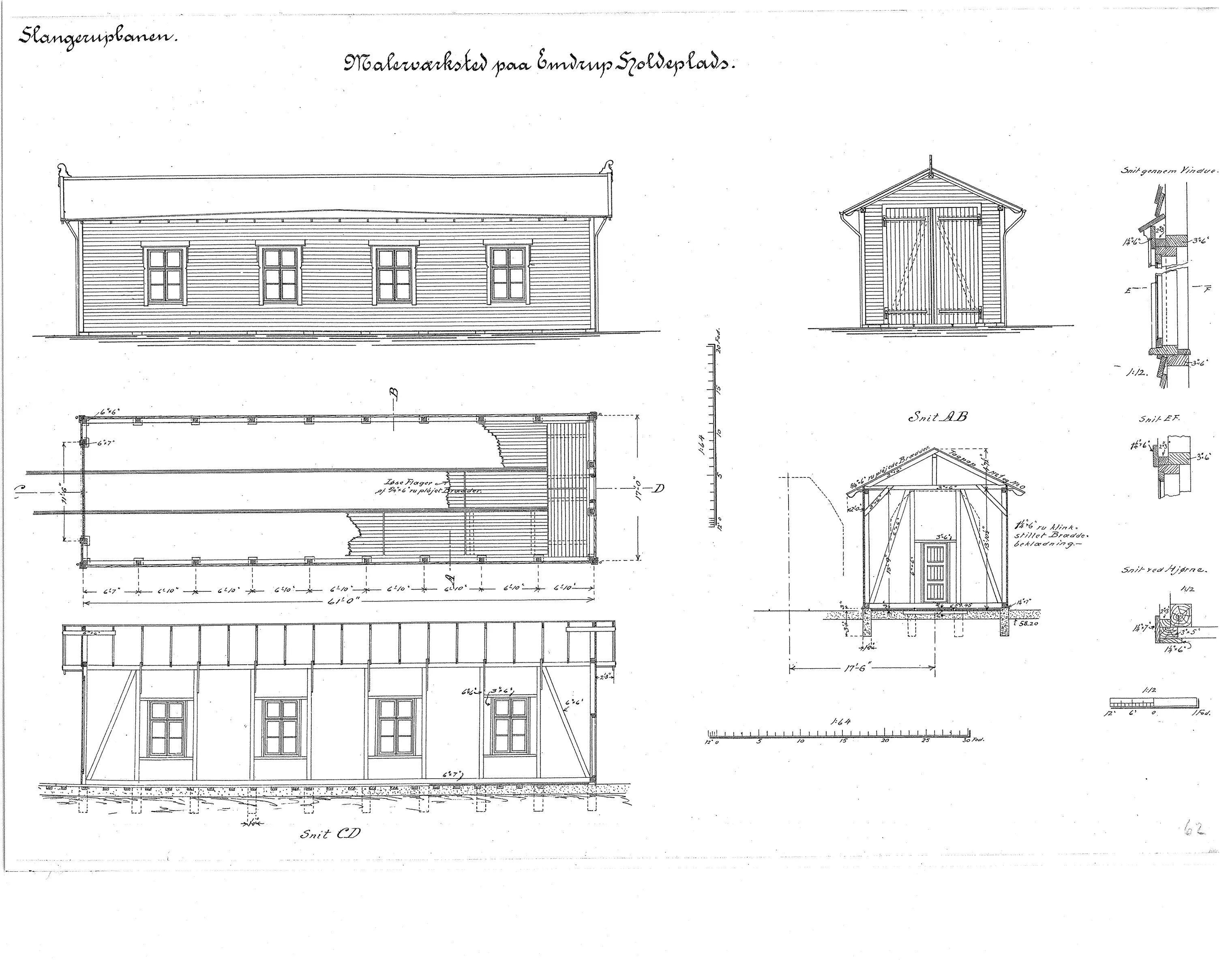 Tegning af Malerværksted ved Emdrup Station.