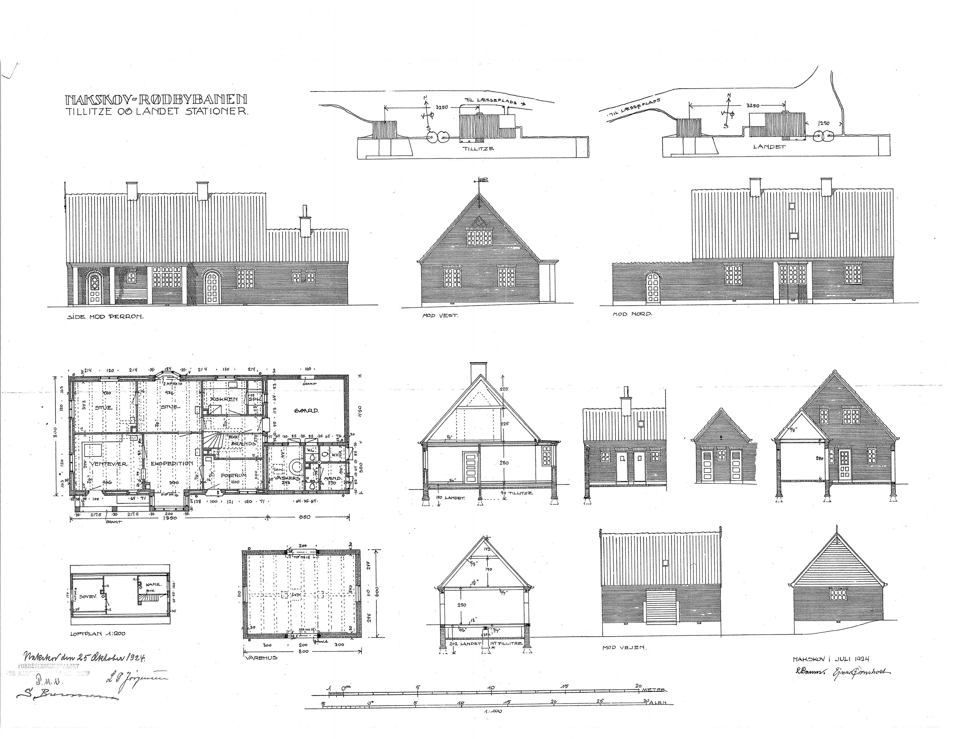 Tegning af Tillitse Station.