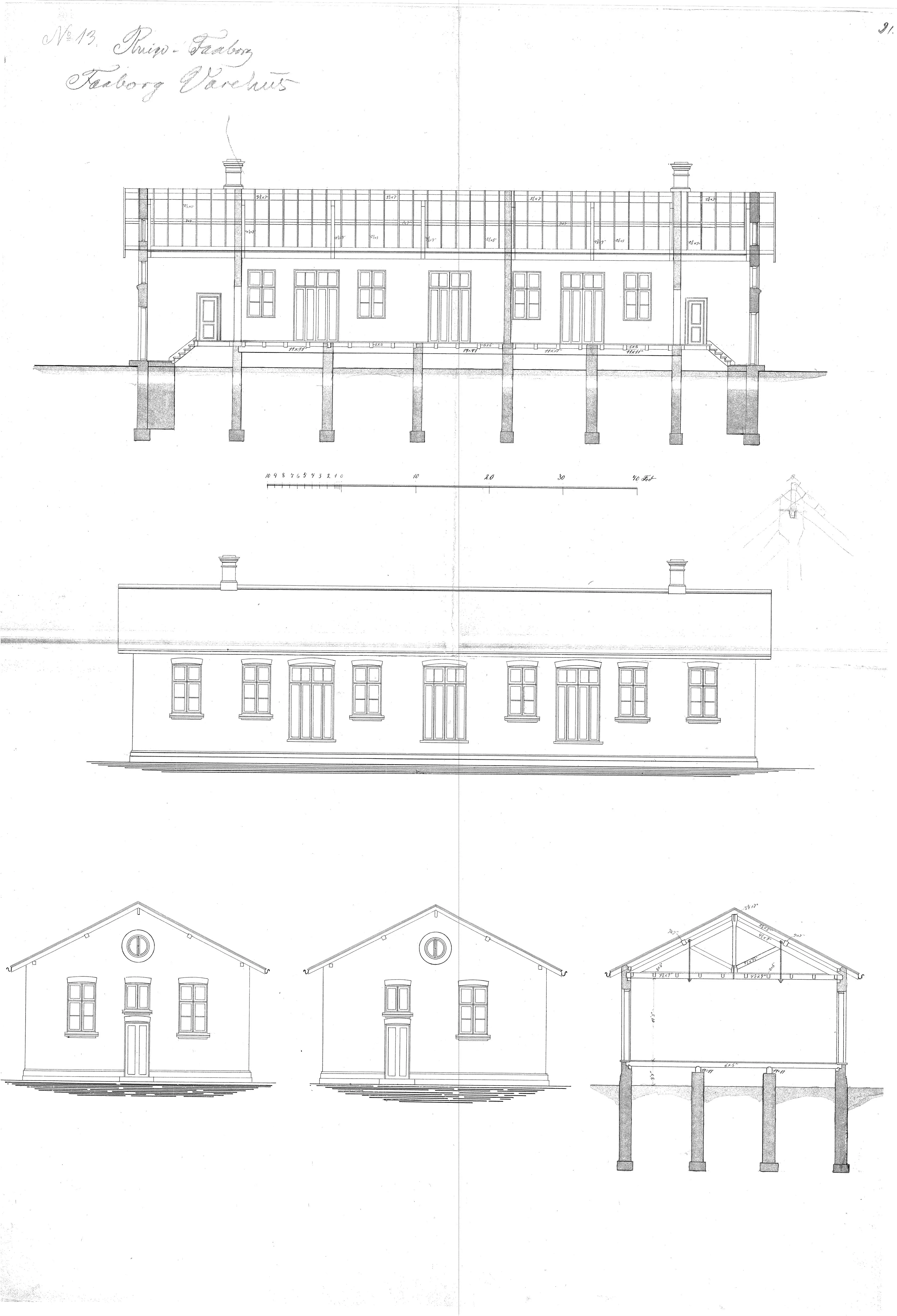 Tegning af Faaborg Station.