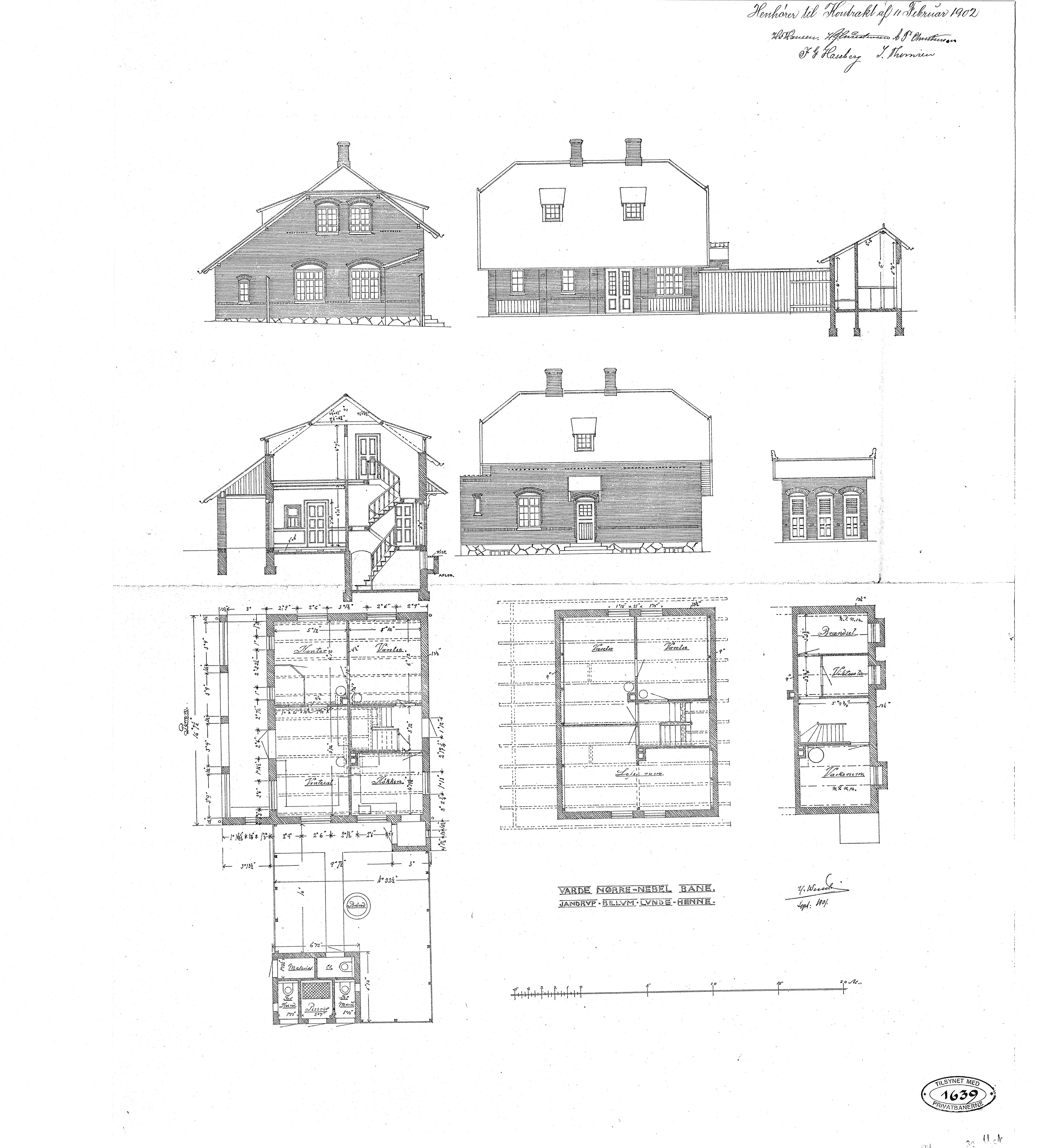 Tegning af Janderup Station.