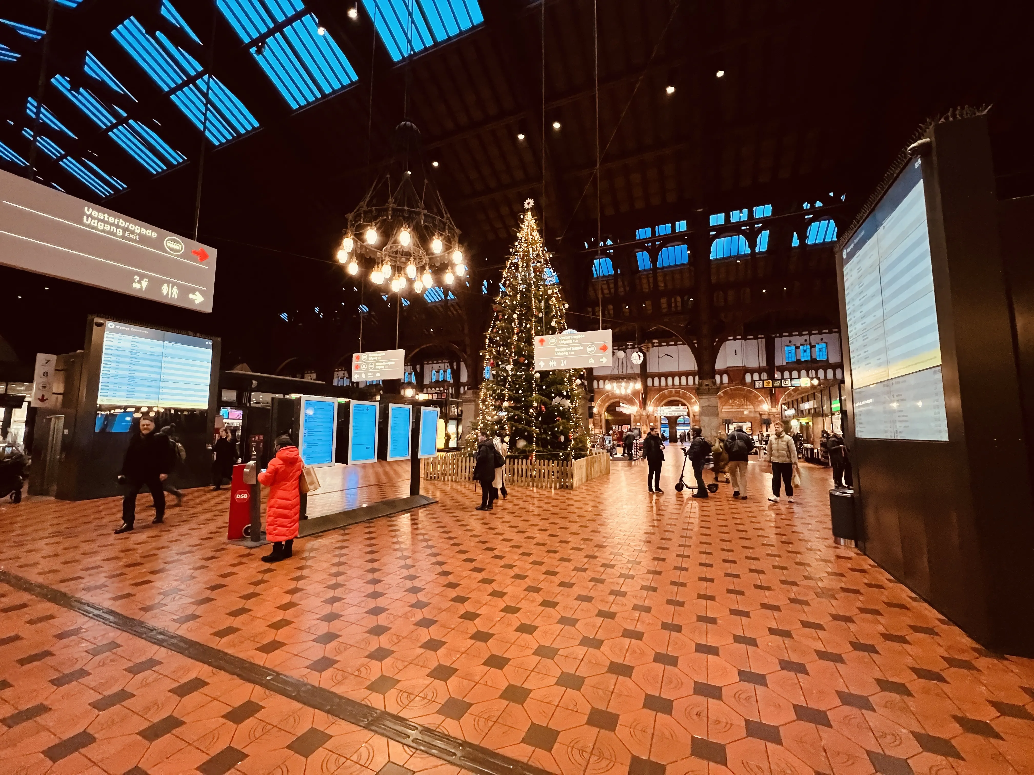 Billede af København Hovedbanegård med juletræ - julen 2022. Billede af København Hovedbanegård med juletræ - julen 2022.