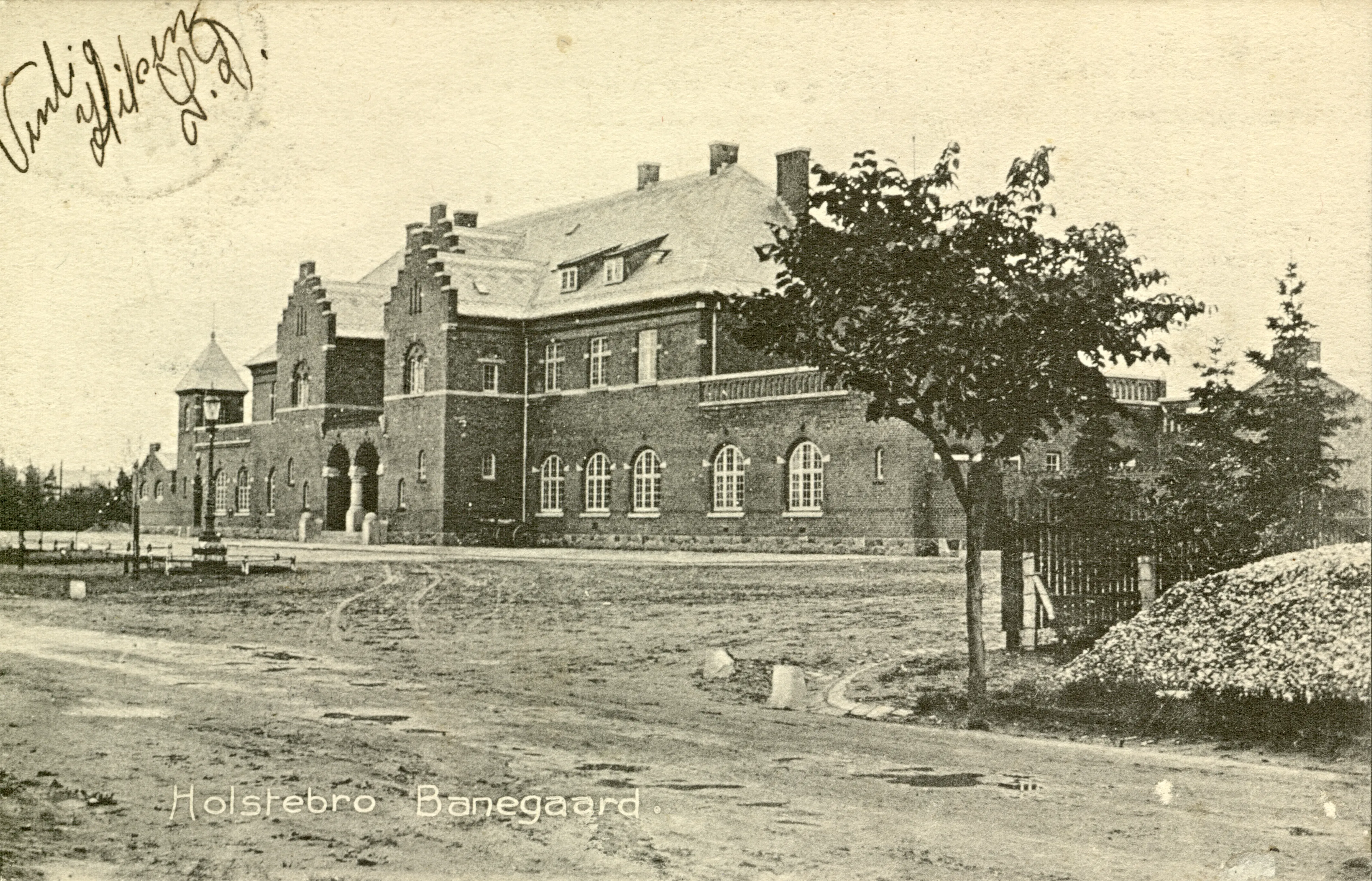 Postkort med Holstebro Station.