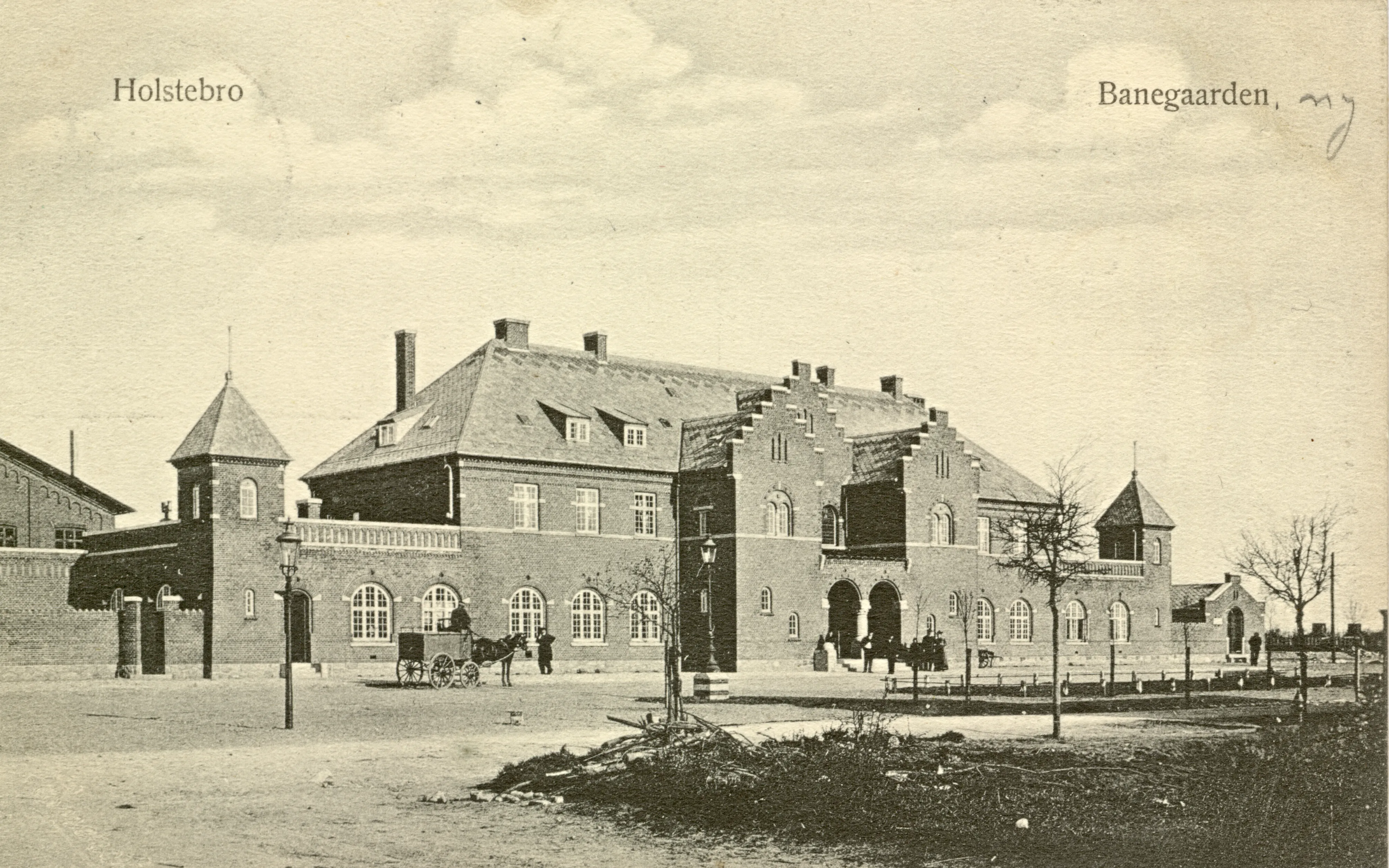 Postkort med Holstebro Station.