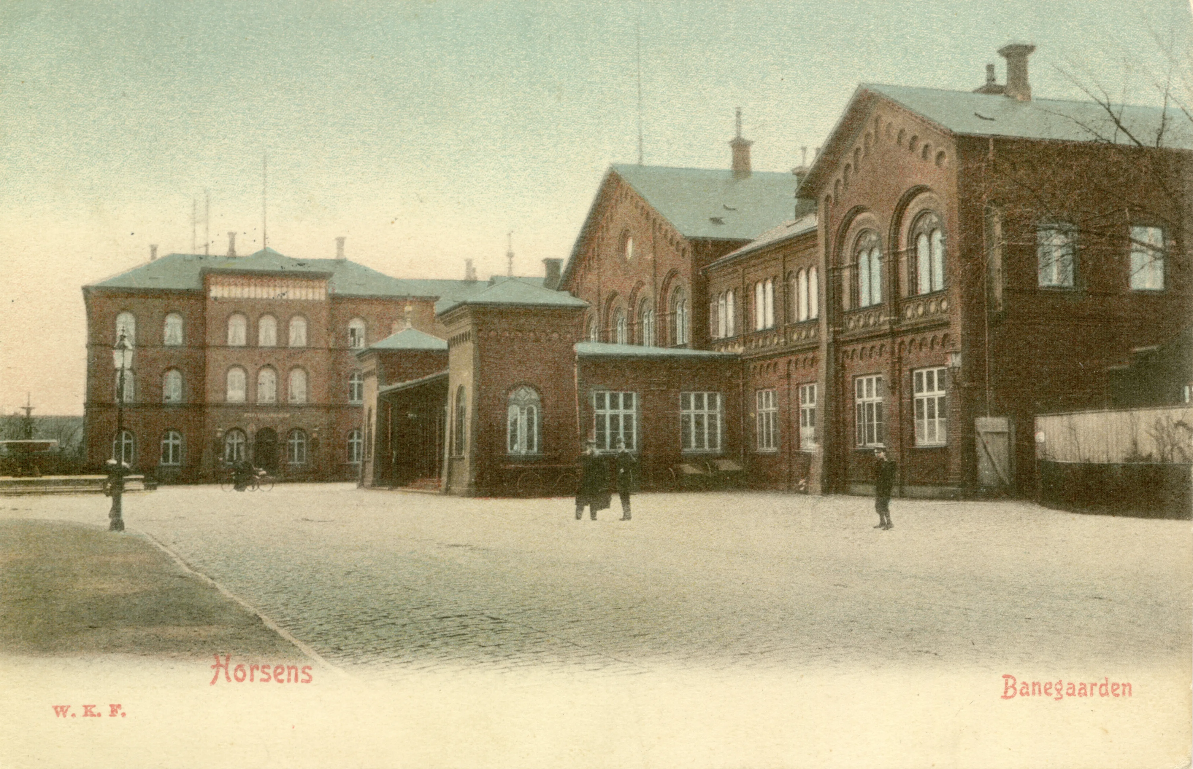 Postkort med Horsens Banegård.