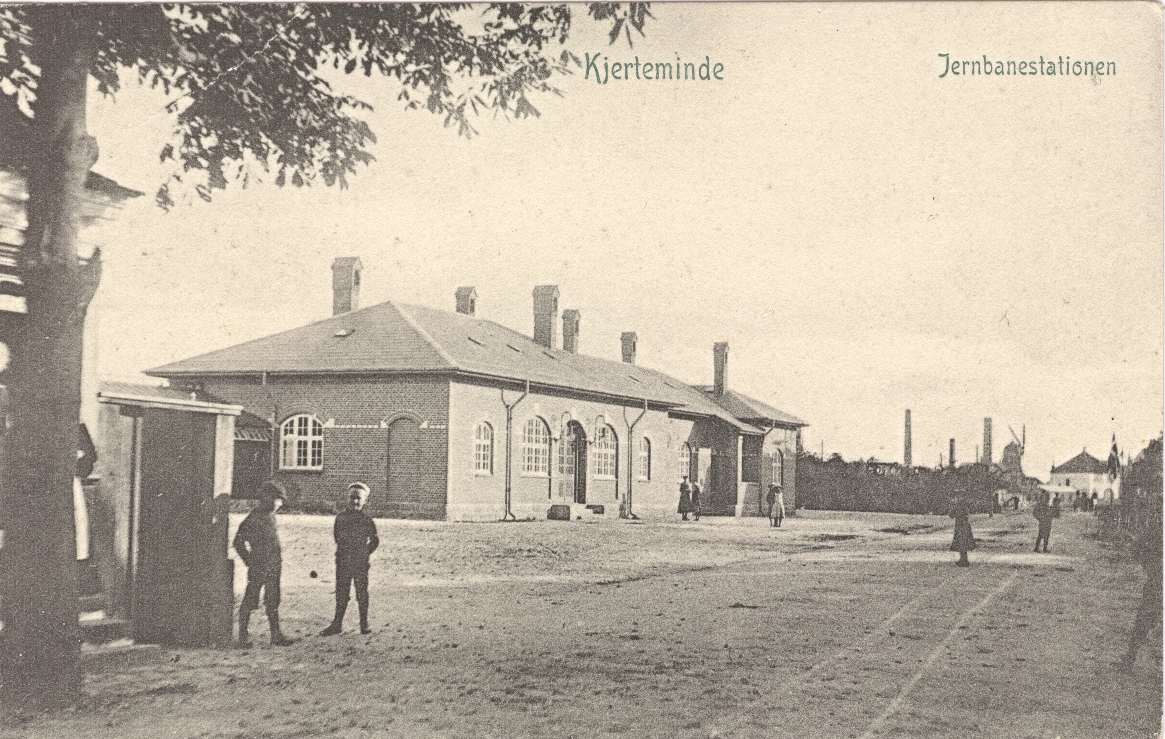 Postkort med Kerteminde Station. Postkort med Kerteminde Station.