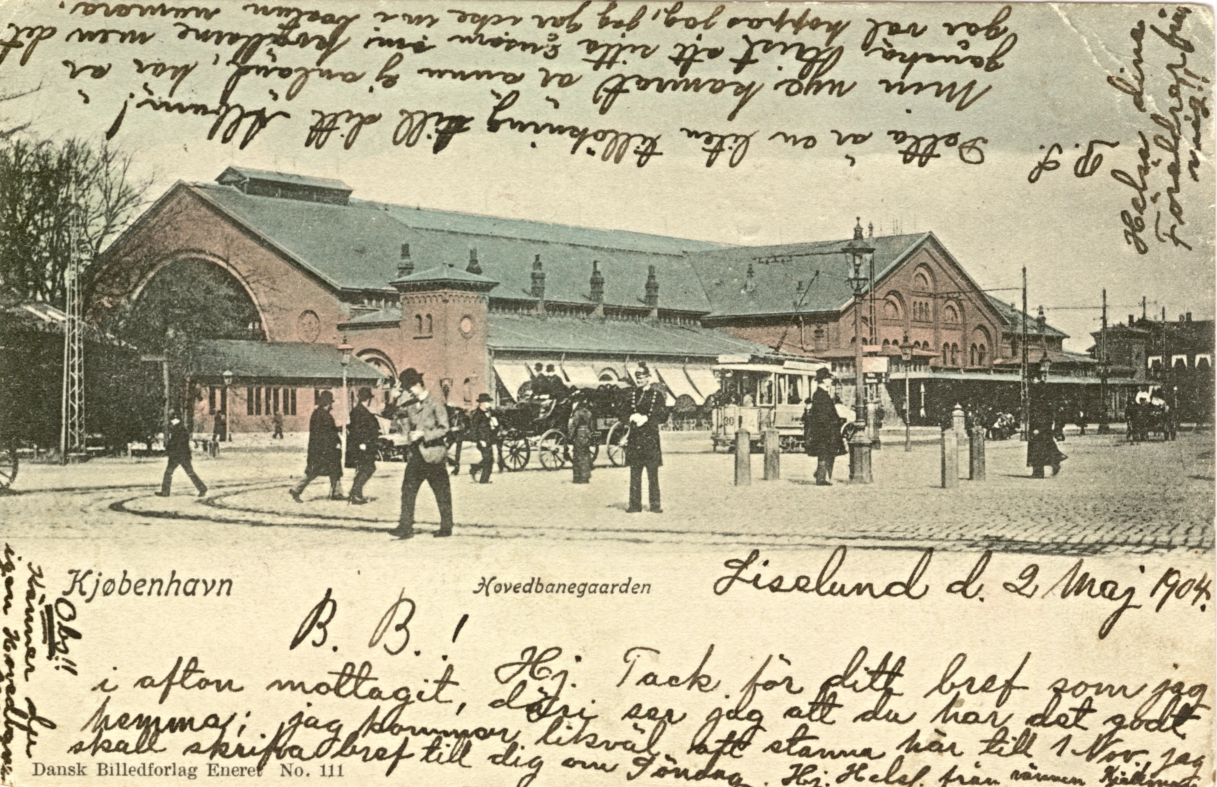 Postkort med København Station. Postkort med København Station.