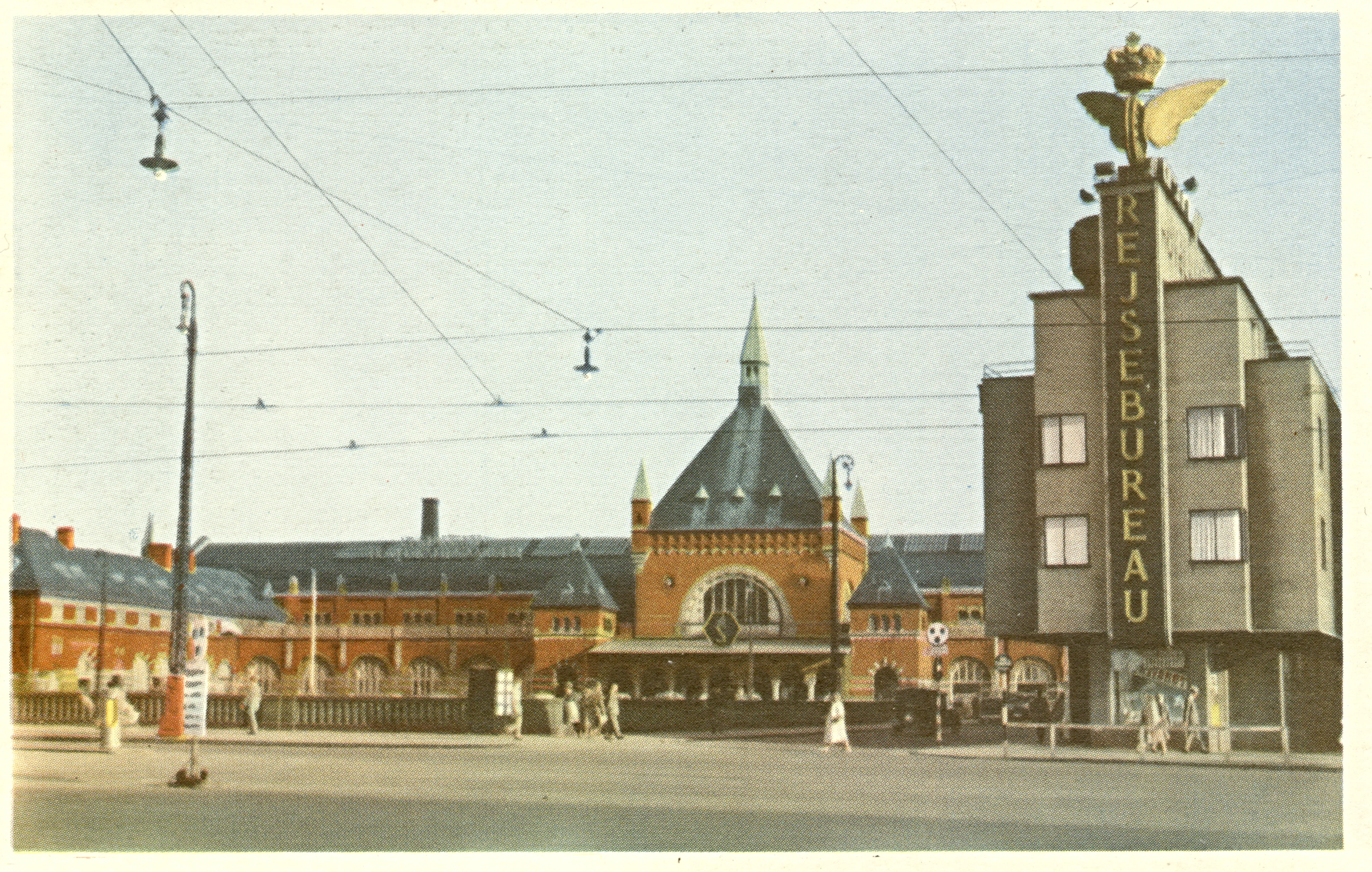 Postkort med København Hovedbanegård.