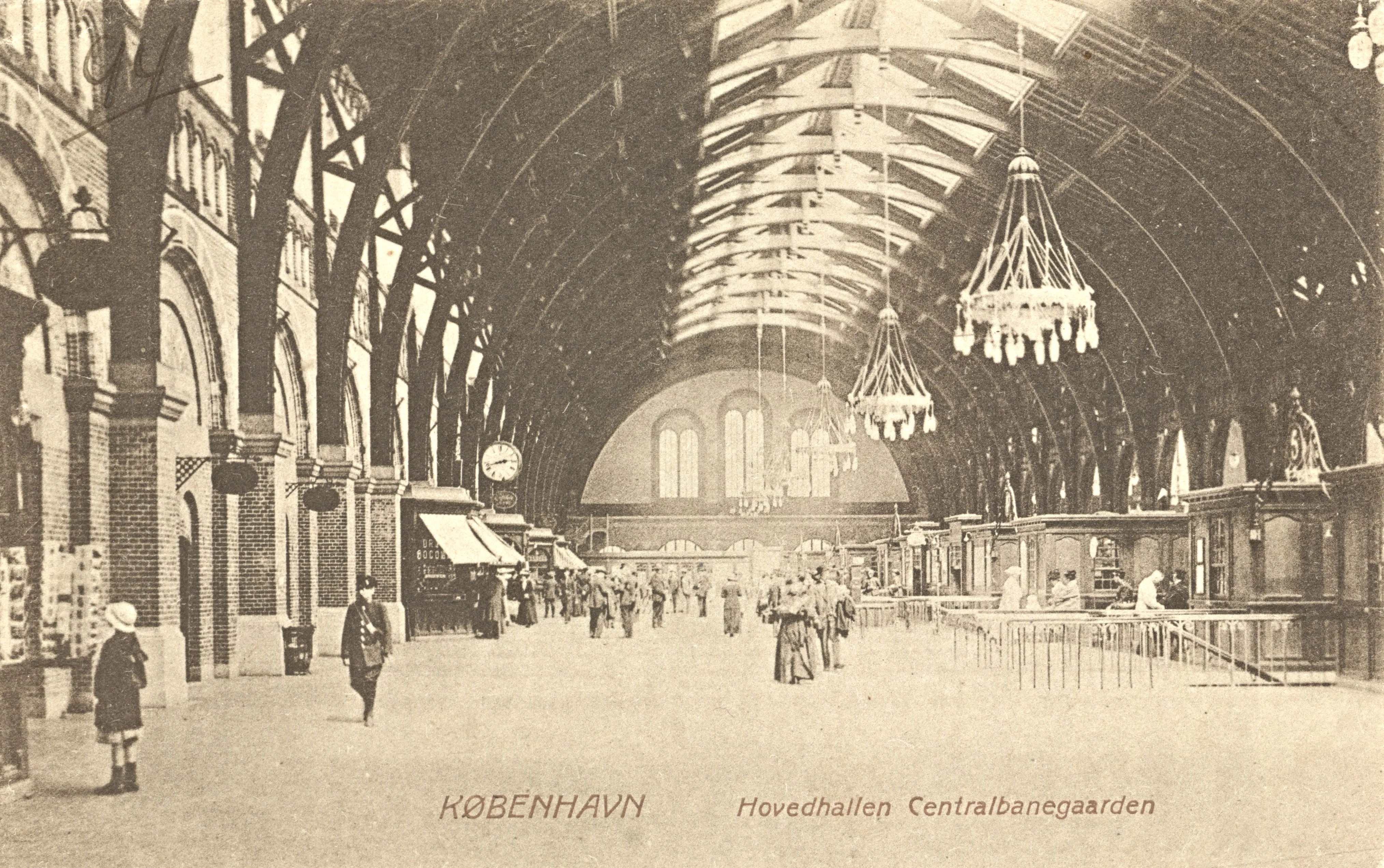Postkort med København Hovedbanegård. Postkort med København Hovedbanegård.