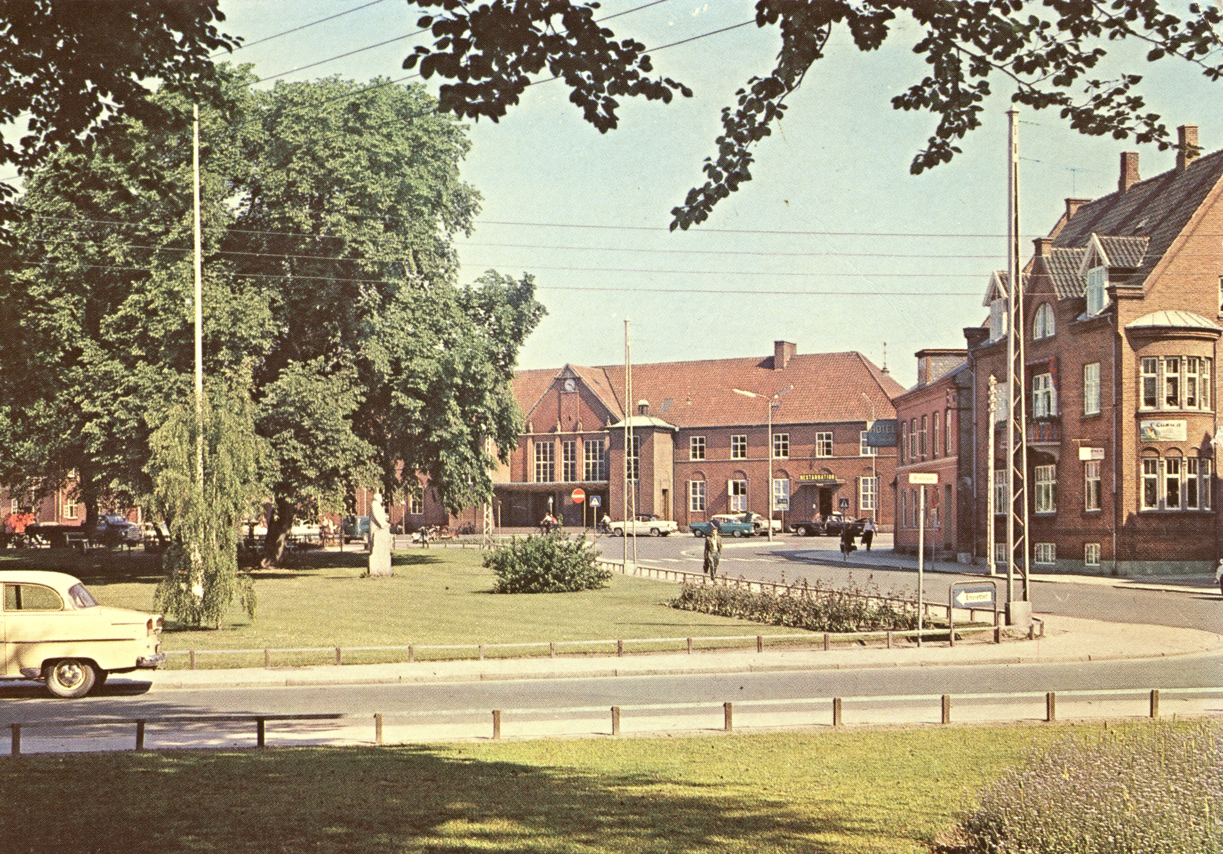 Postkort med Nakskov Station. Postkort med Nakskov Station.