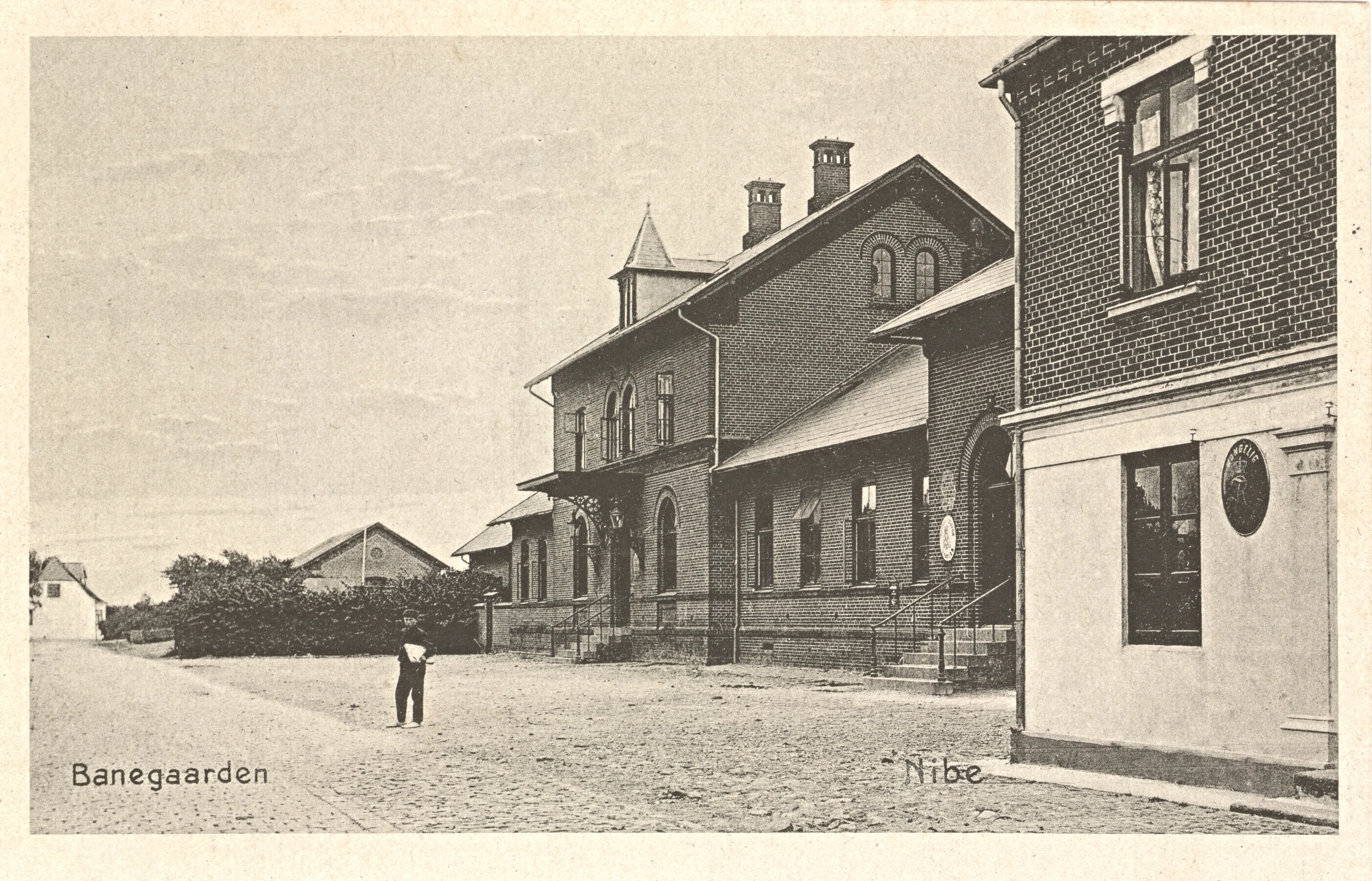 Postkort med Nibe Station. Postkort med Nibe Station.