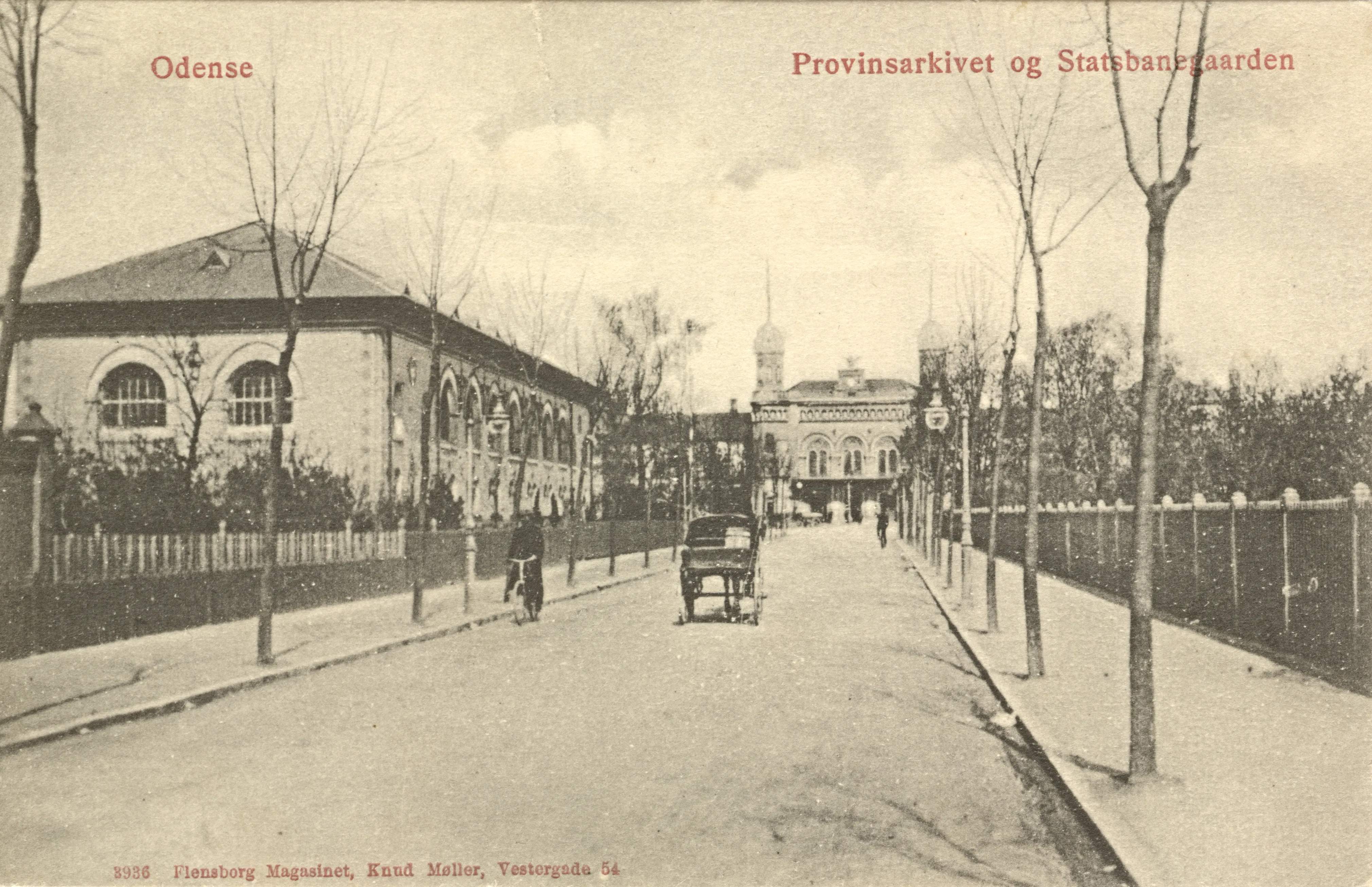 Postkort med Odense Banegård. Postkort med Odense Banegård.