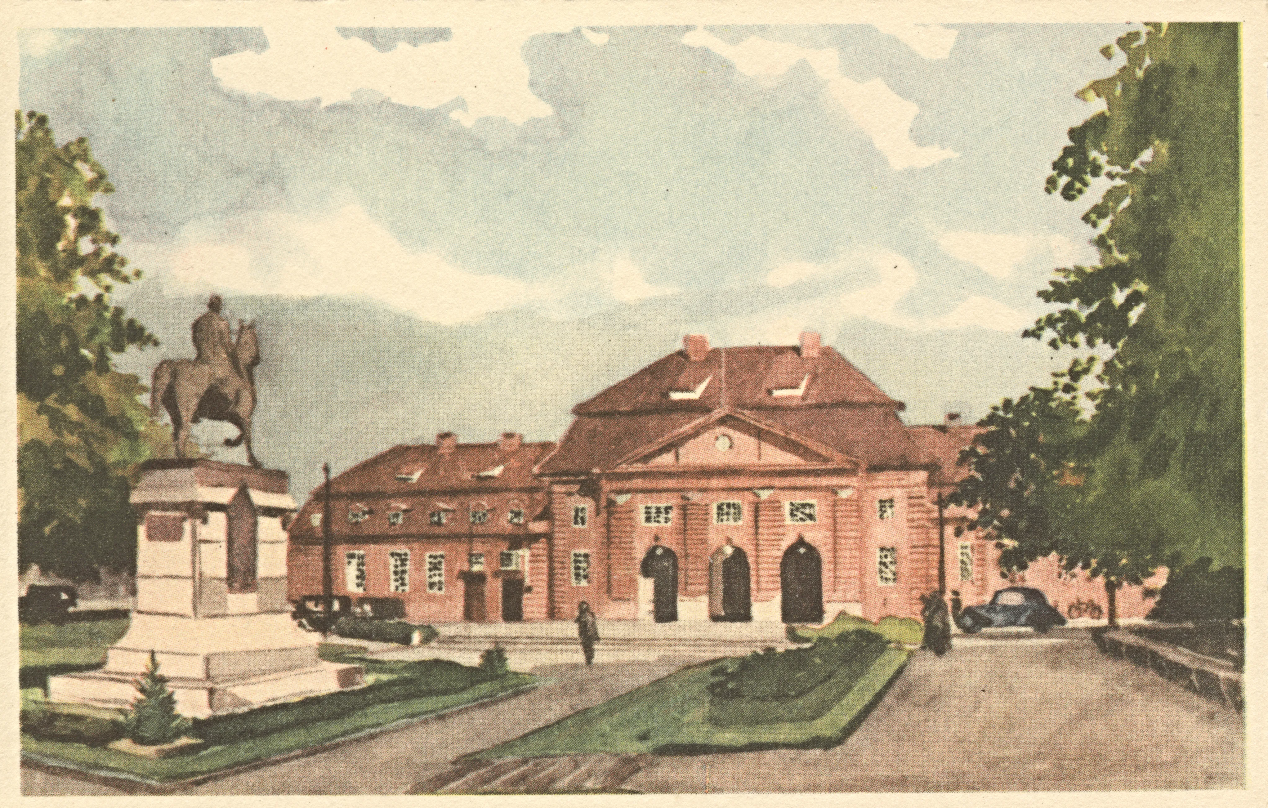 Postkort med Odense Banegård. Postkort med Odense Banegård.