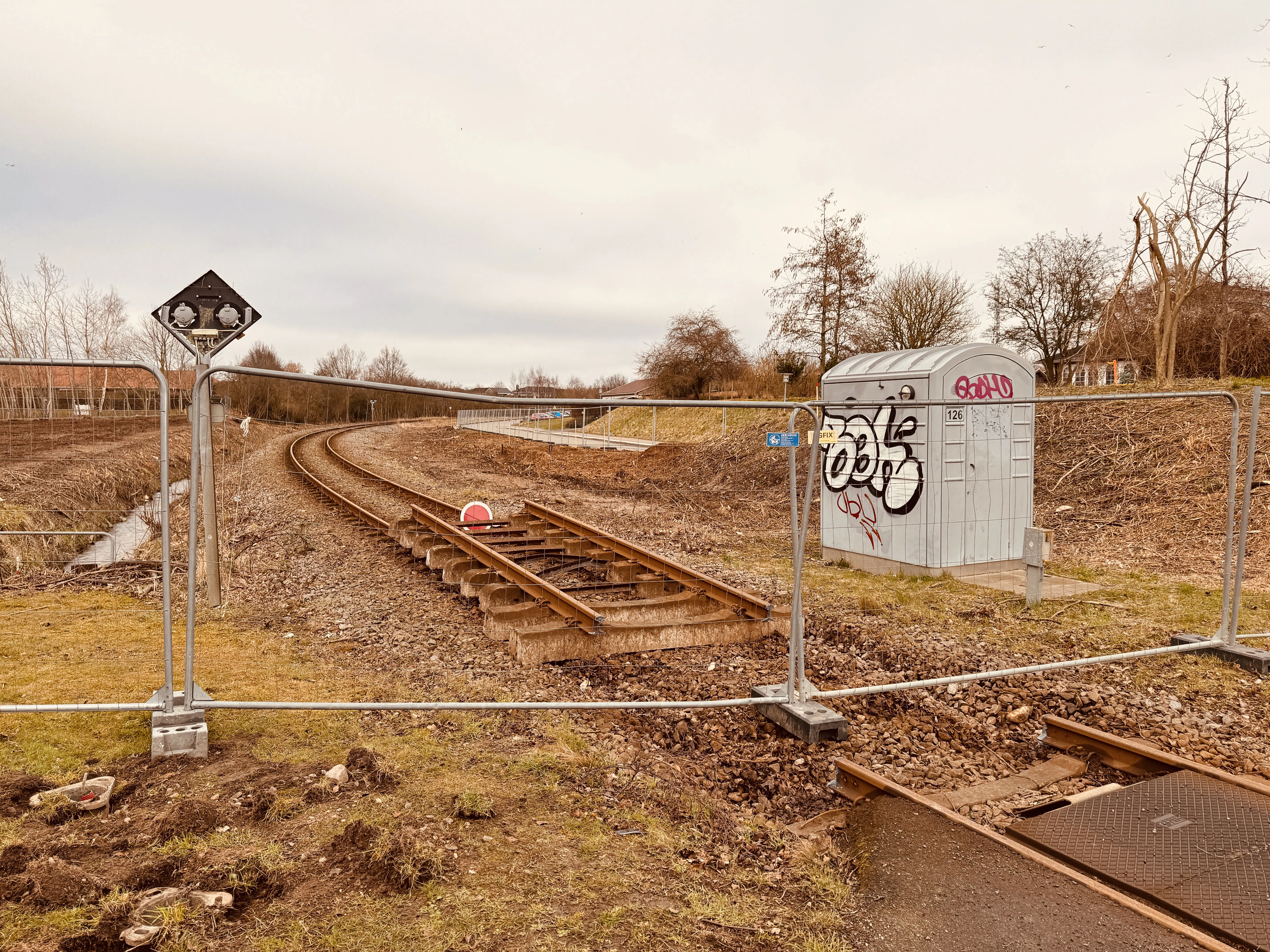 Billede af etableringen af Rødvig Trinbræt, som forventes at åbne som endestation i 3. kvartal 2024.