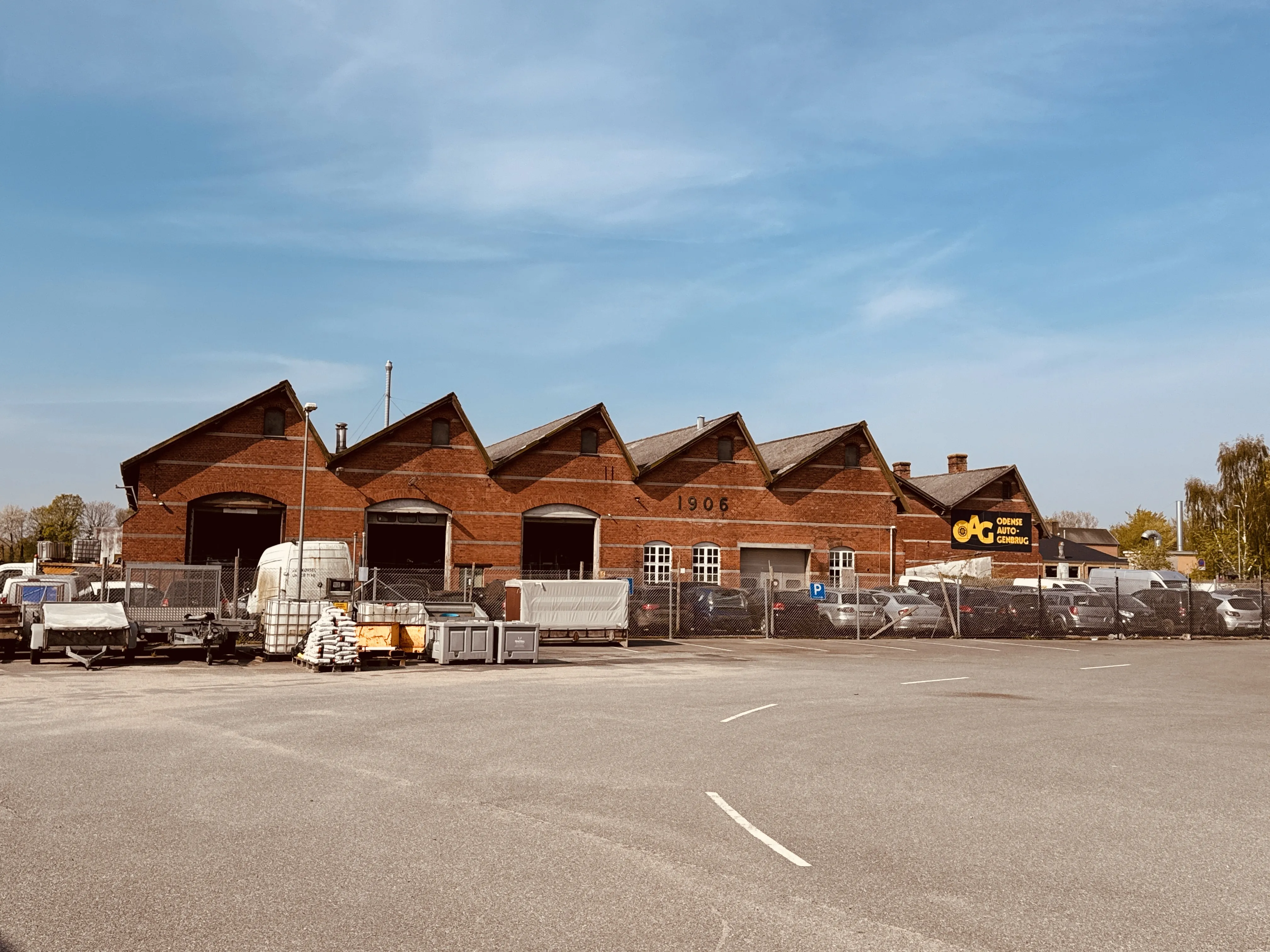 Billede af Odense Sydbanegårds remise og værksteder.