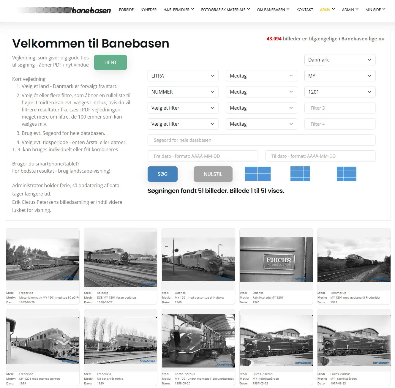 Banebasen søgeeksempel på det Frichs byggede MY 1201 Banebasen søgeeksempel på det Frichs byggede MY 1201